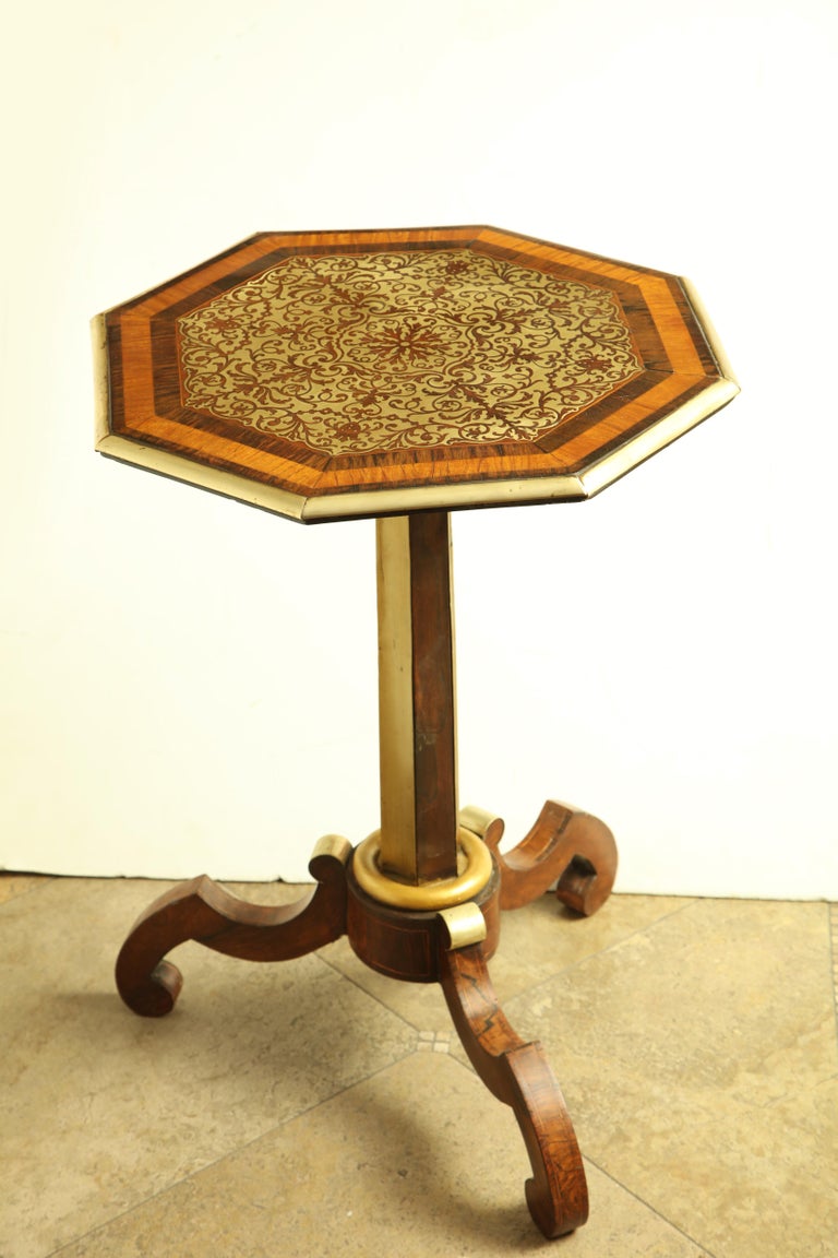 Early 19th Century Regency Brass Inlaid Side Table For Sale