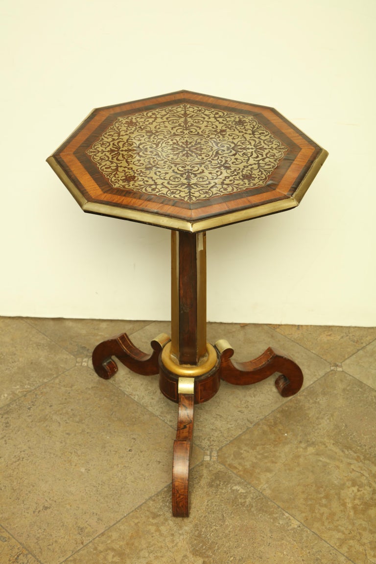 Regency Brass Inlaid Side Table For Sale 2