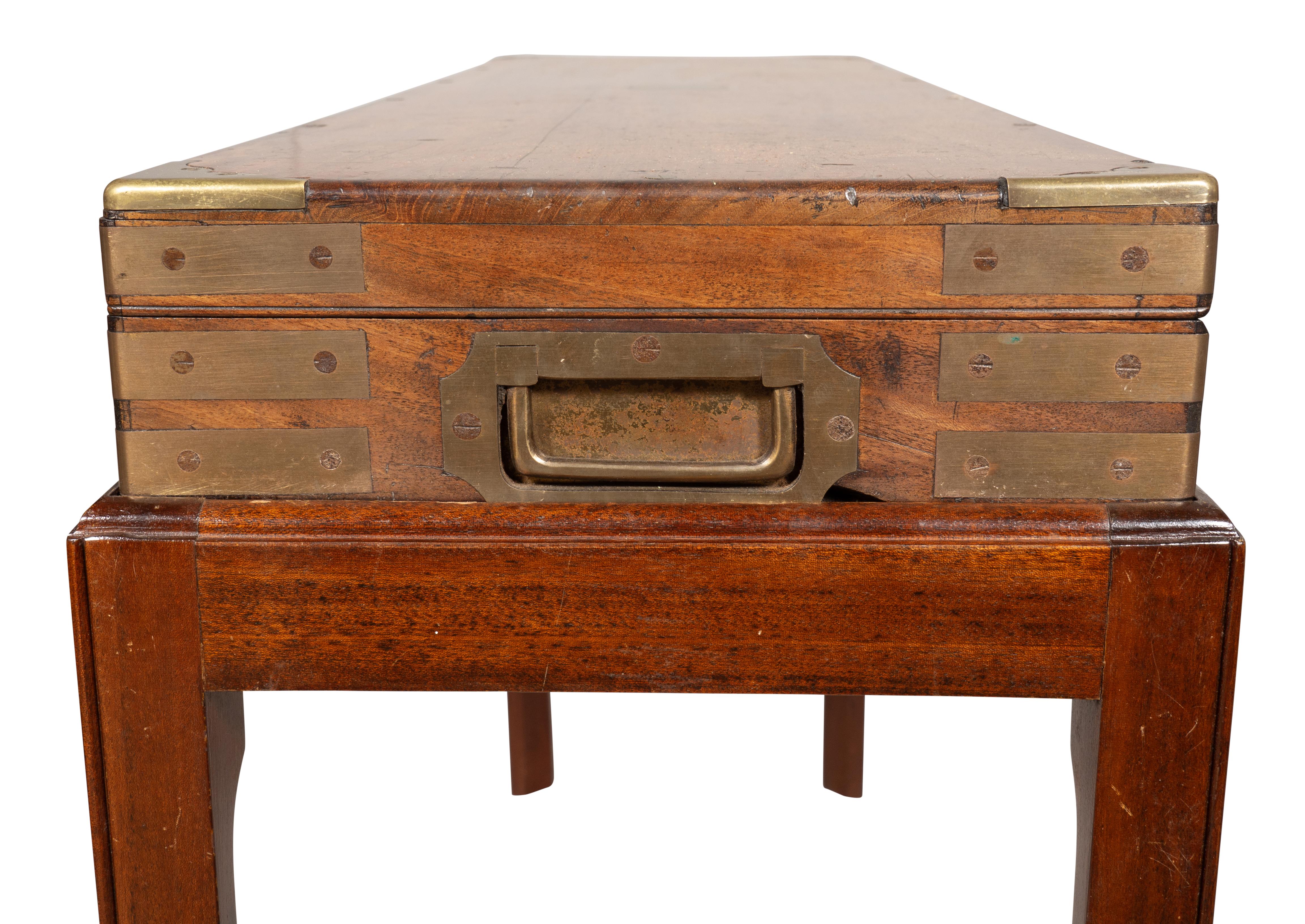 Regency Brass Mounted Mahogany Gun Box On Later Base For Sale 8