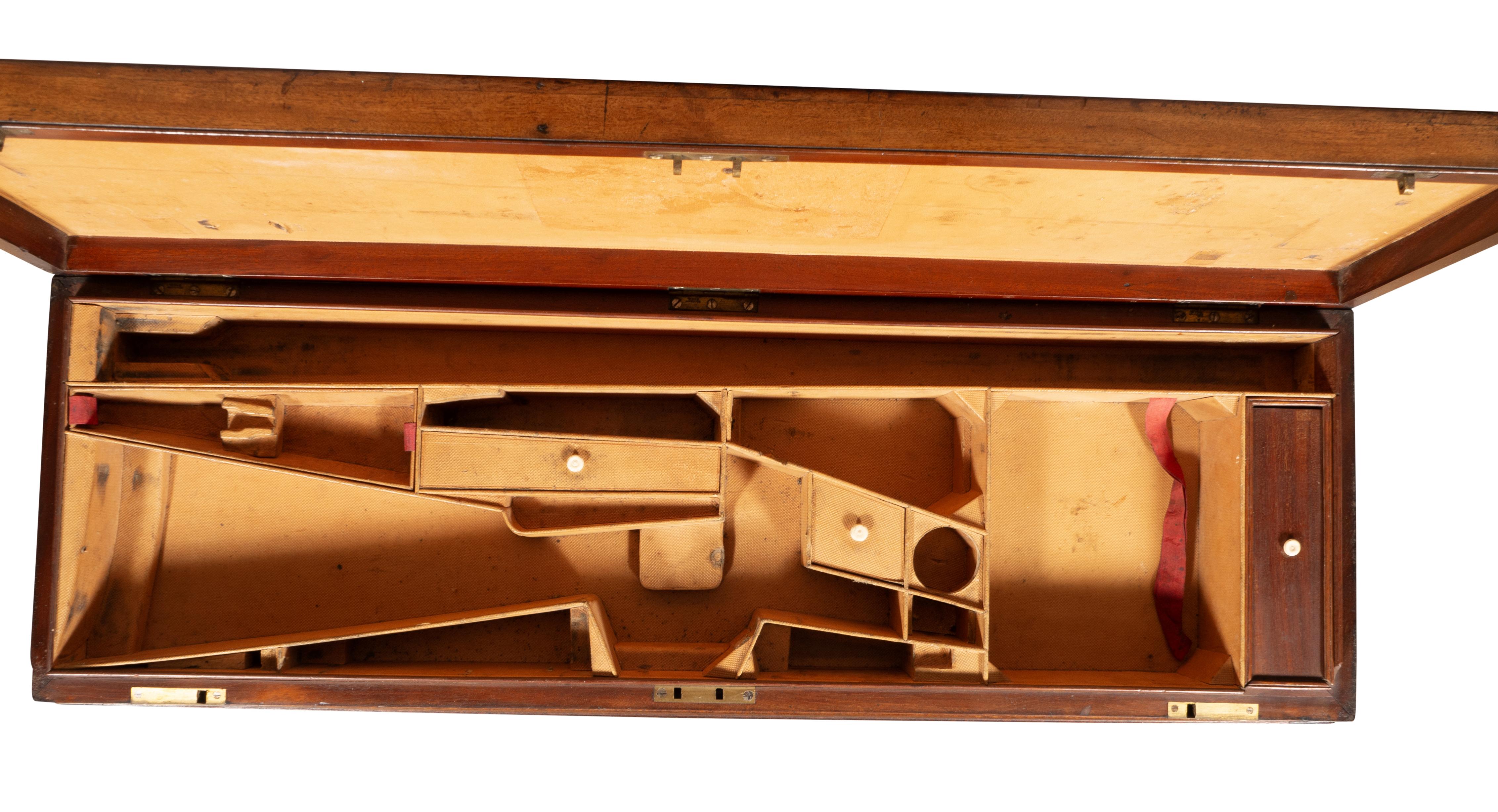 Regency Brass Mounted Mahogany Gun Box On Later Base For Sale 9
