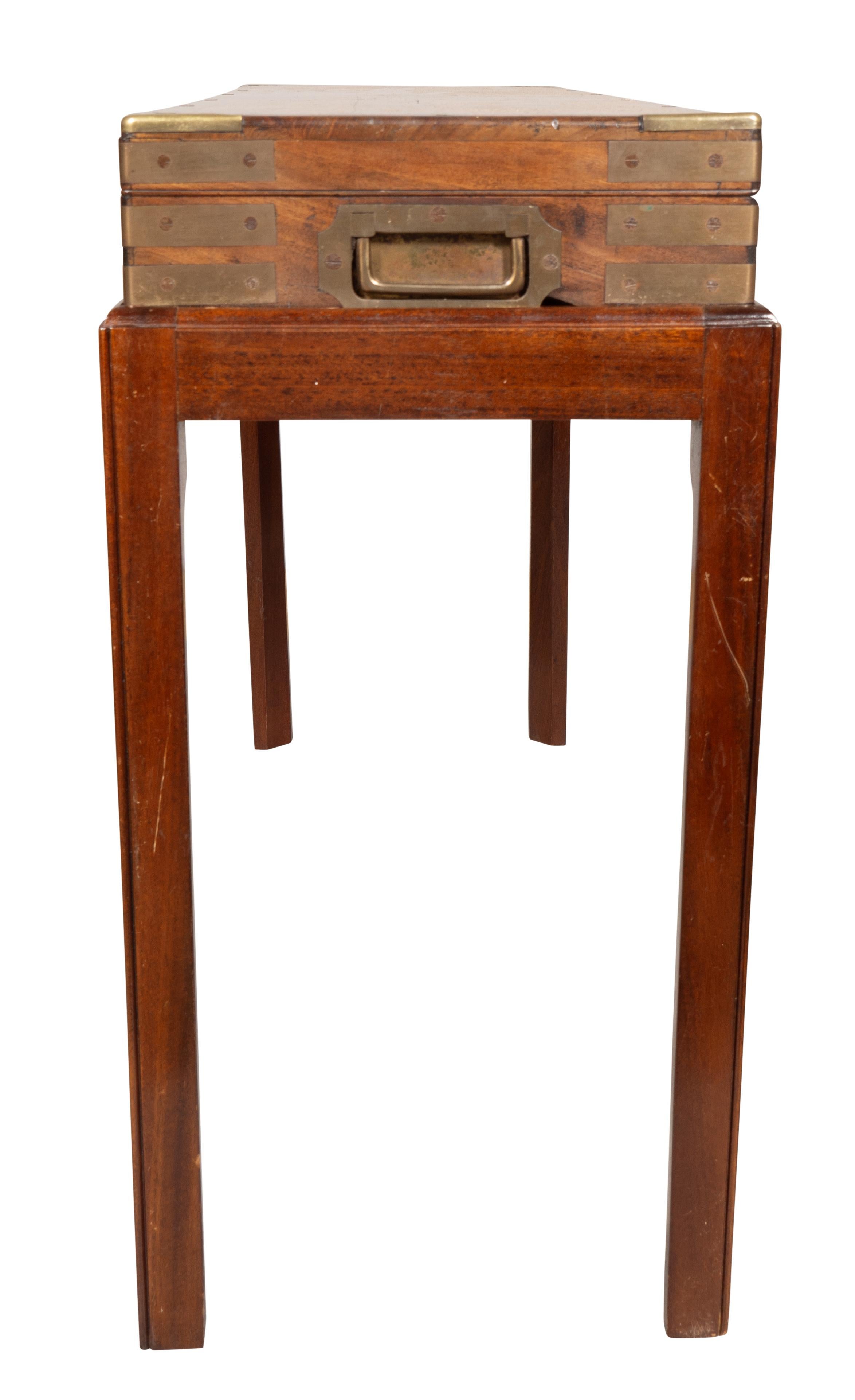 Regency Brass Mounted Mahogany Gun Box On Later Base For Sale 1