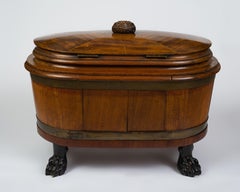 Regency Brass-Mounted Part-Ebonized Mahogany Cellarette