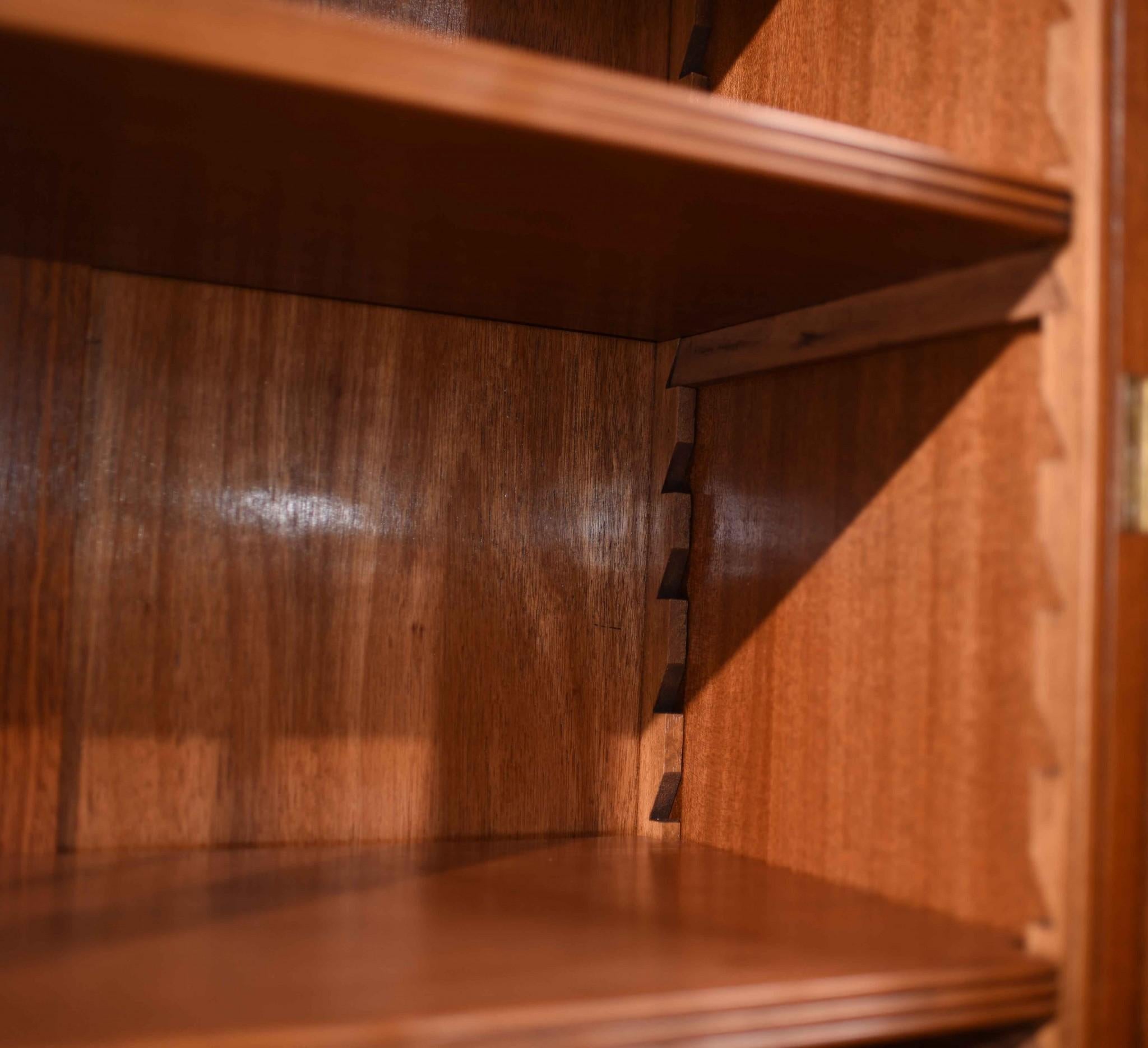 Regency Breakfront Bookcase Burr Walnut Sheraton Book Case 2