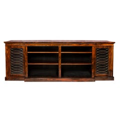 Regency Breakfront Bookcase Cabinet