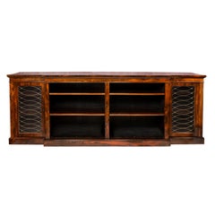 Regency Breakfront Bookcase Cabinet