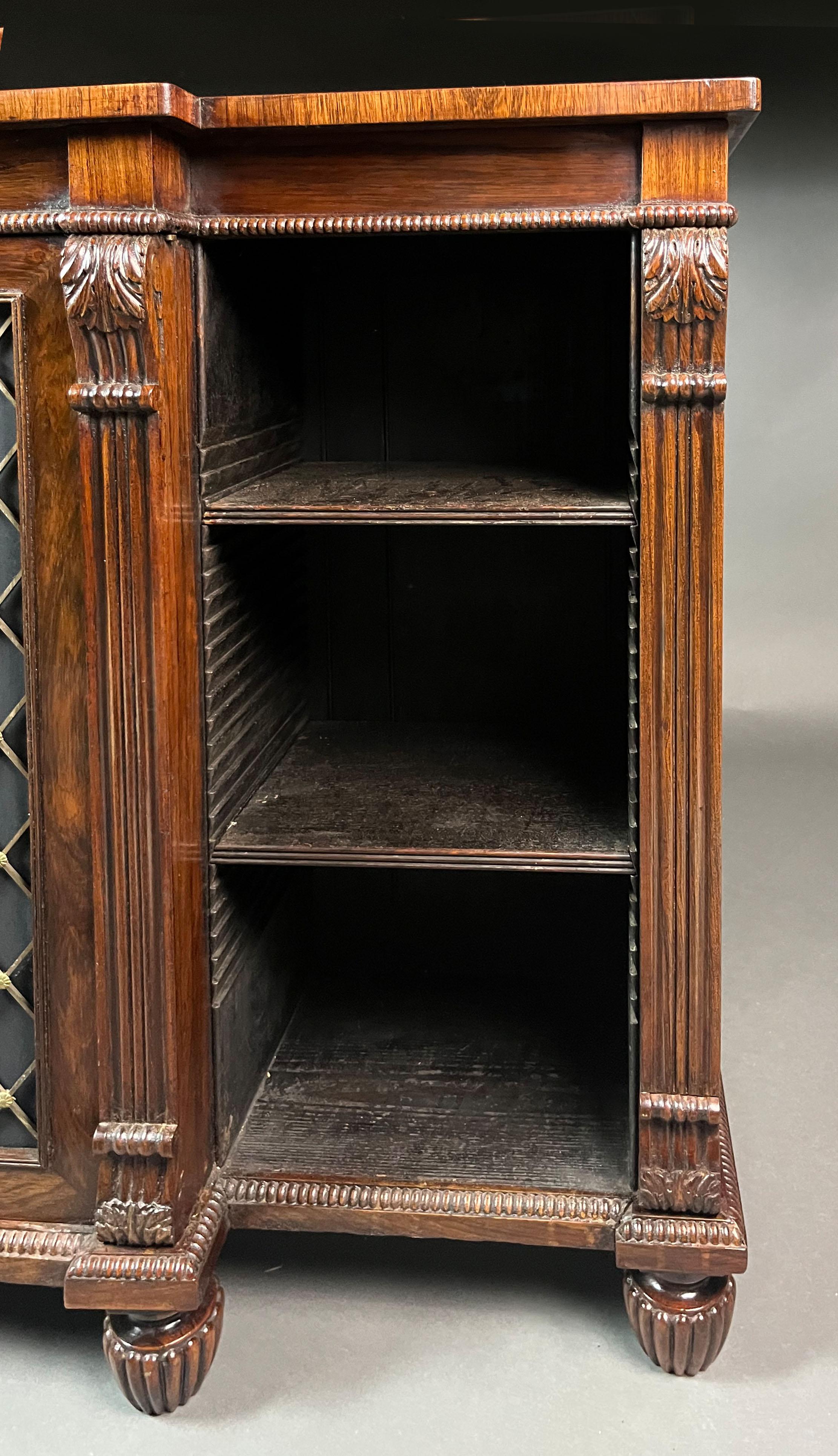 Regency breakfront side cabinet attributed to Gillows of Lancaster For Sale 5