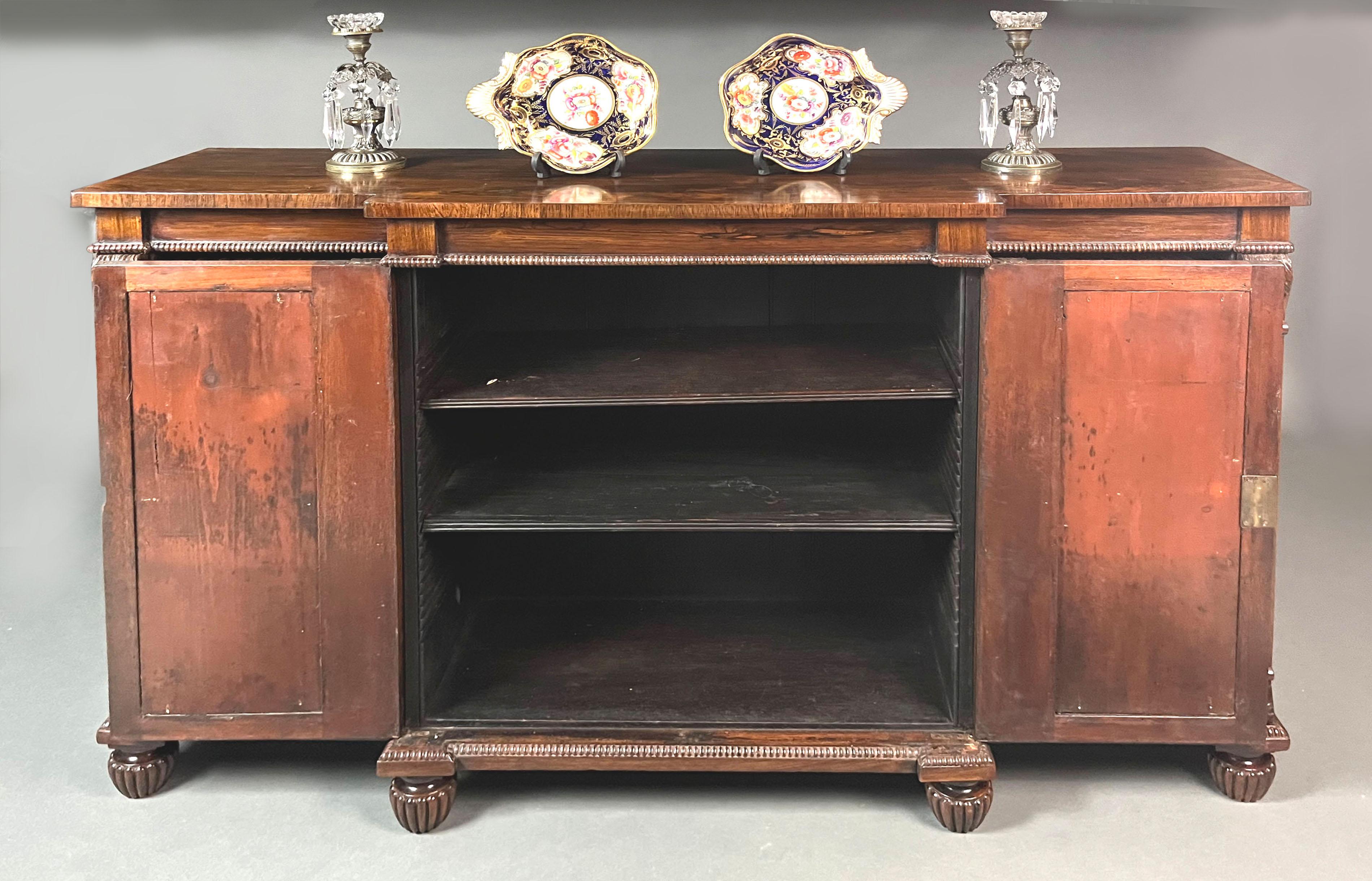 Regency breakfront side cabinet attributed to Gillows of Lancaster For Sale 7