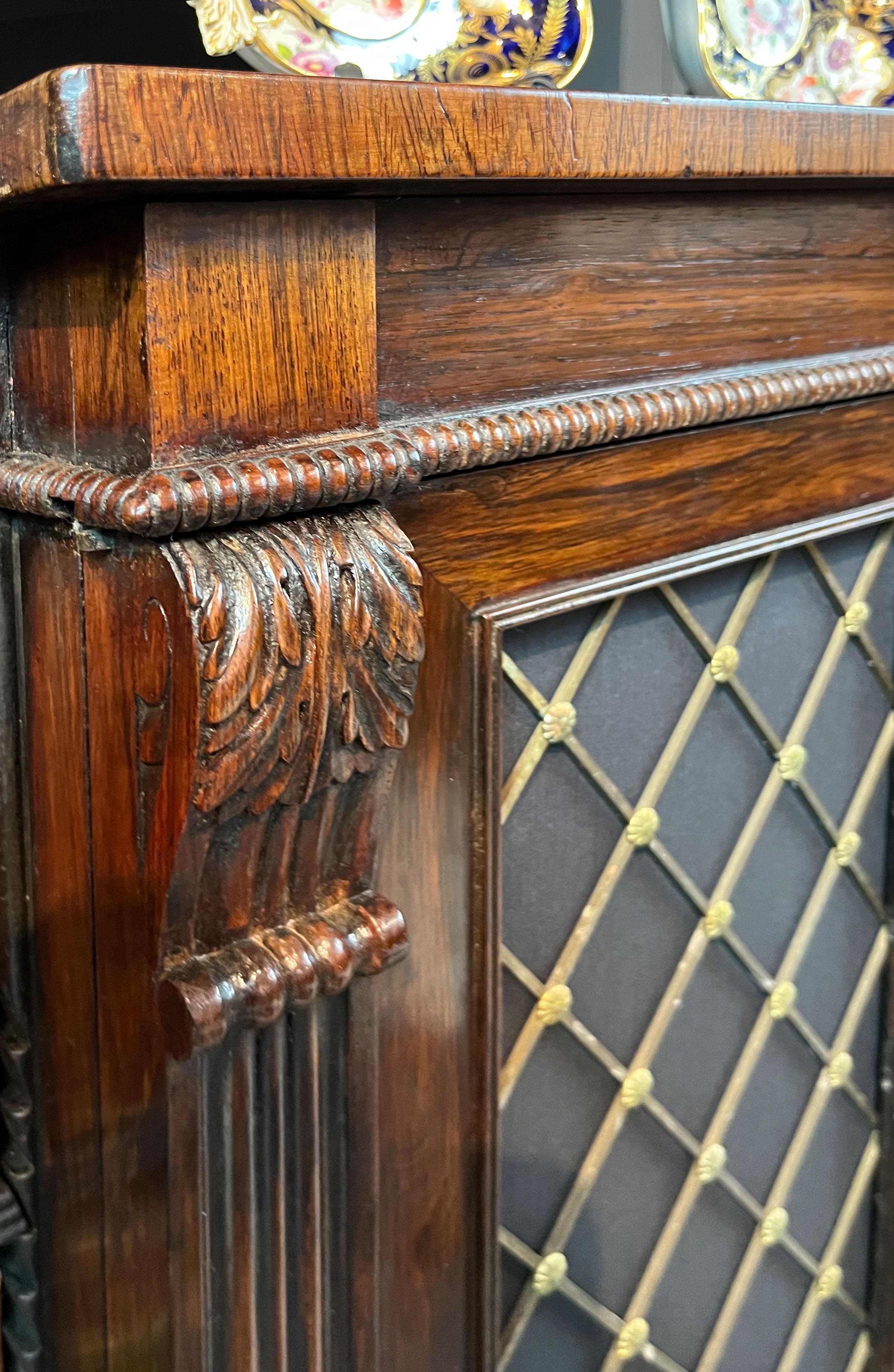 Regency breakfront side cabinet attributed to Gillows of Lancaster For Sale 1