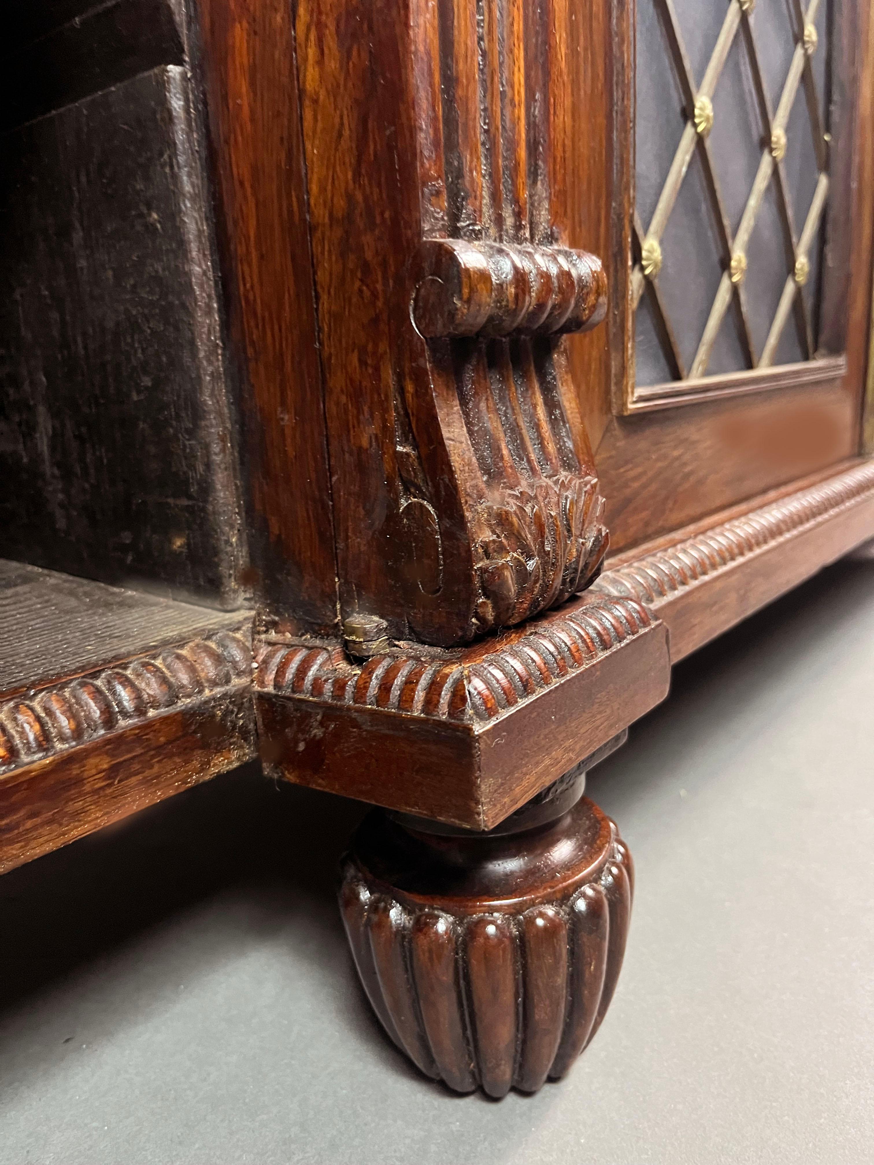 Regency breakfront side cabinet attributed to Gillows of Lancaster For Sale 3
