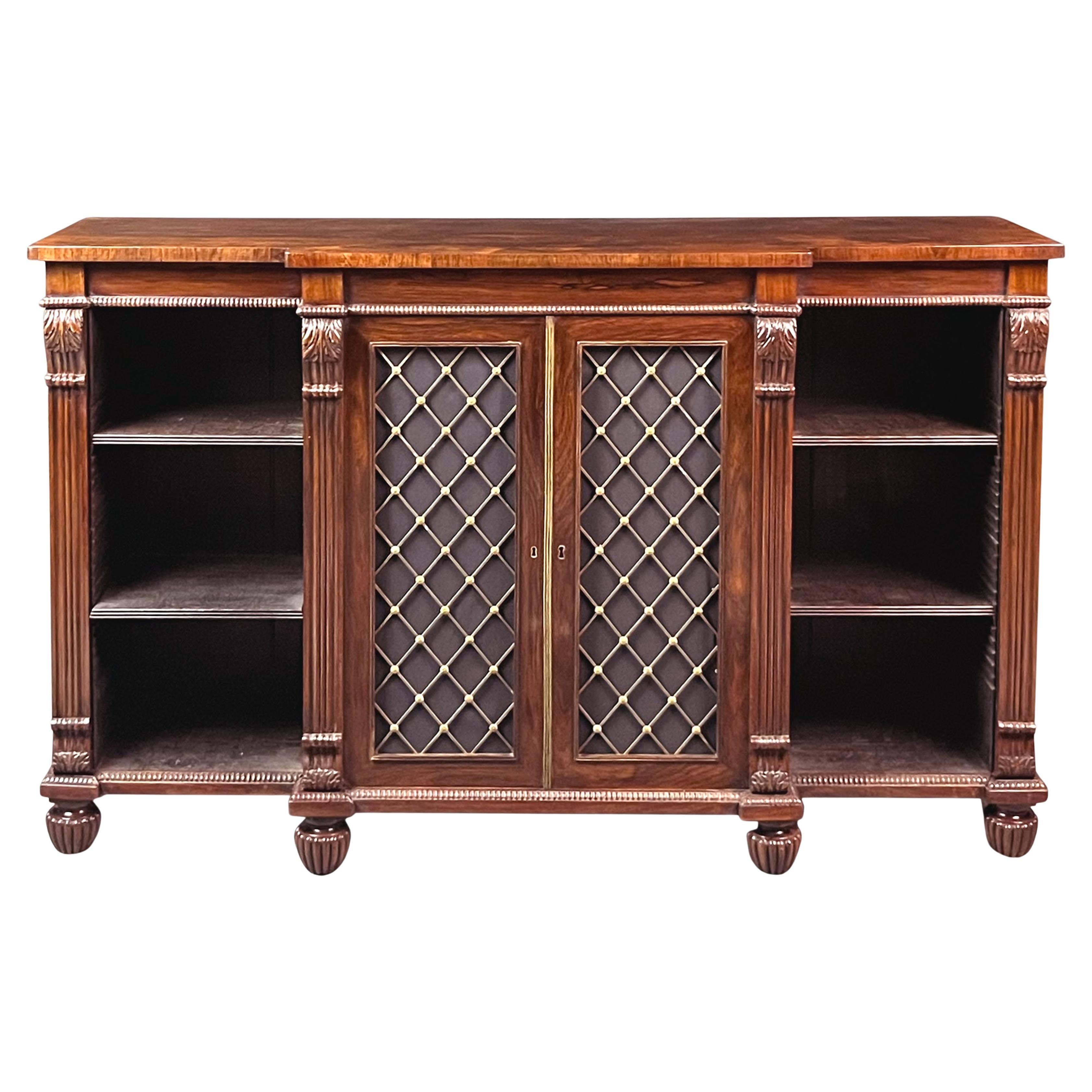Regency breakfront side cabinet attributed to Gillows of Lancaster