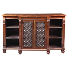 Antique Regency breakfront side cabinet attributed to Gillows of Lancaster