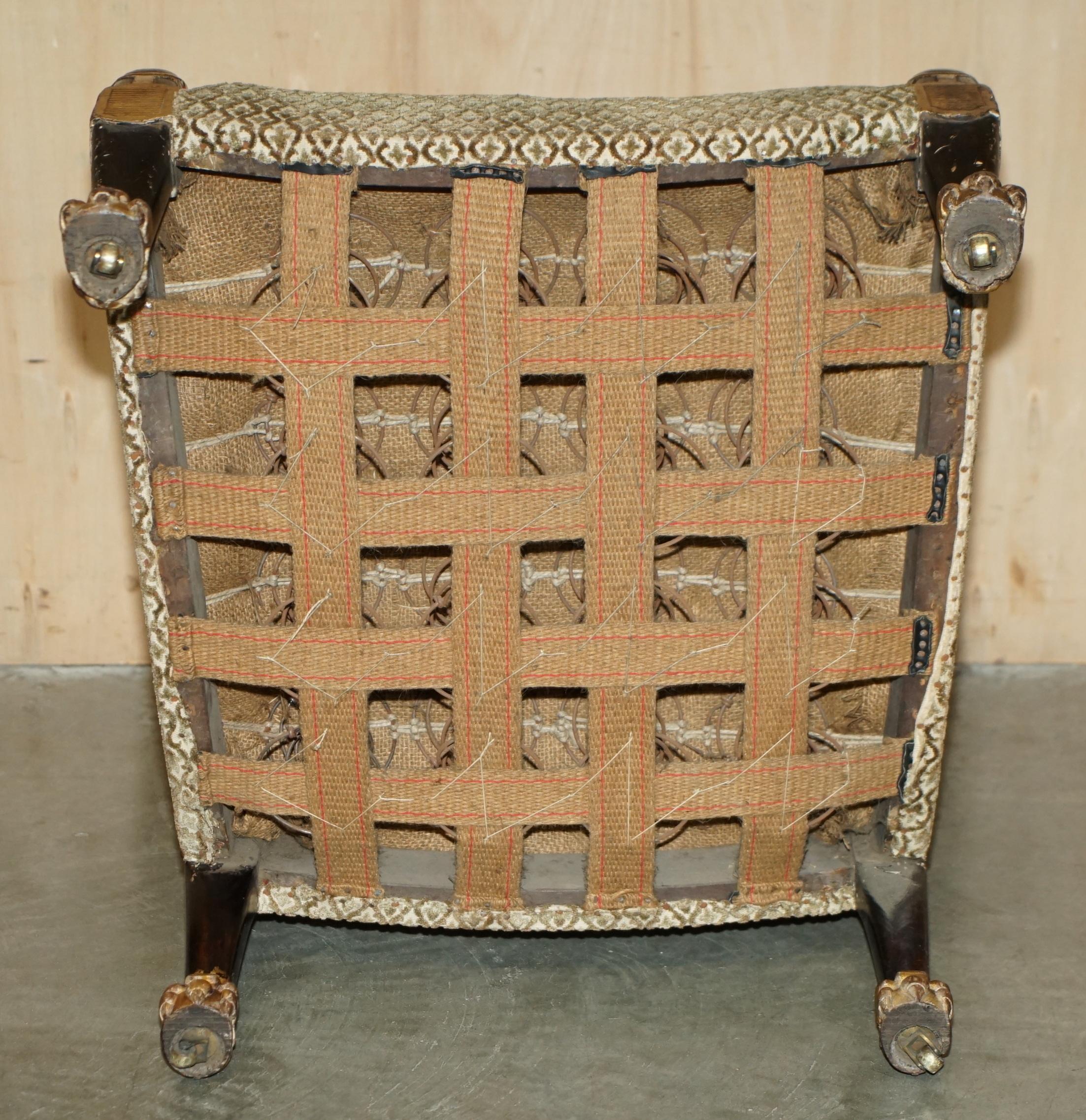 POLTRONA REGENZIALE IN PARCEL-GILTINO BRONZATO SU DISEGNO DI GEORGE Smith 1815 in vendita 11