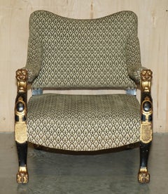 REGENCY BRONZED PARCEL-GILT LiBRARY ARMCHAIR AFTER A DESIGN BY GEORGE SMITH 1815