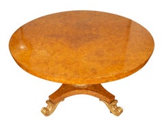 Regency Burl Elm And Giltwood Center Table