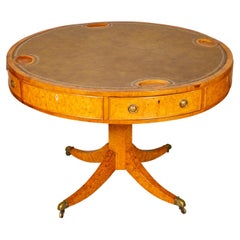 Regency Burl Elm Drum and Games Table