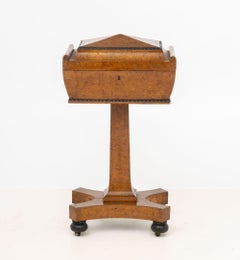Regency Burl Elm Teapoy, 19th Century