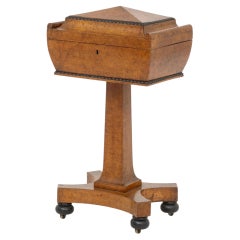 Regency Burl Elm Teapoy, 19th Century