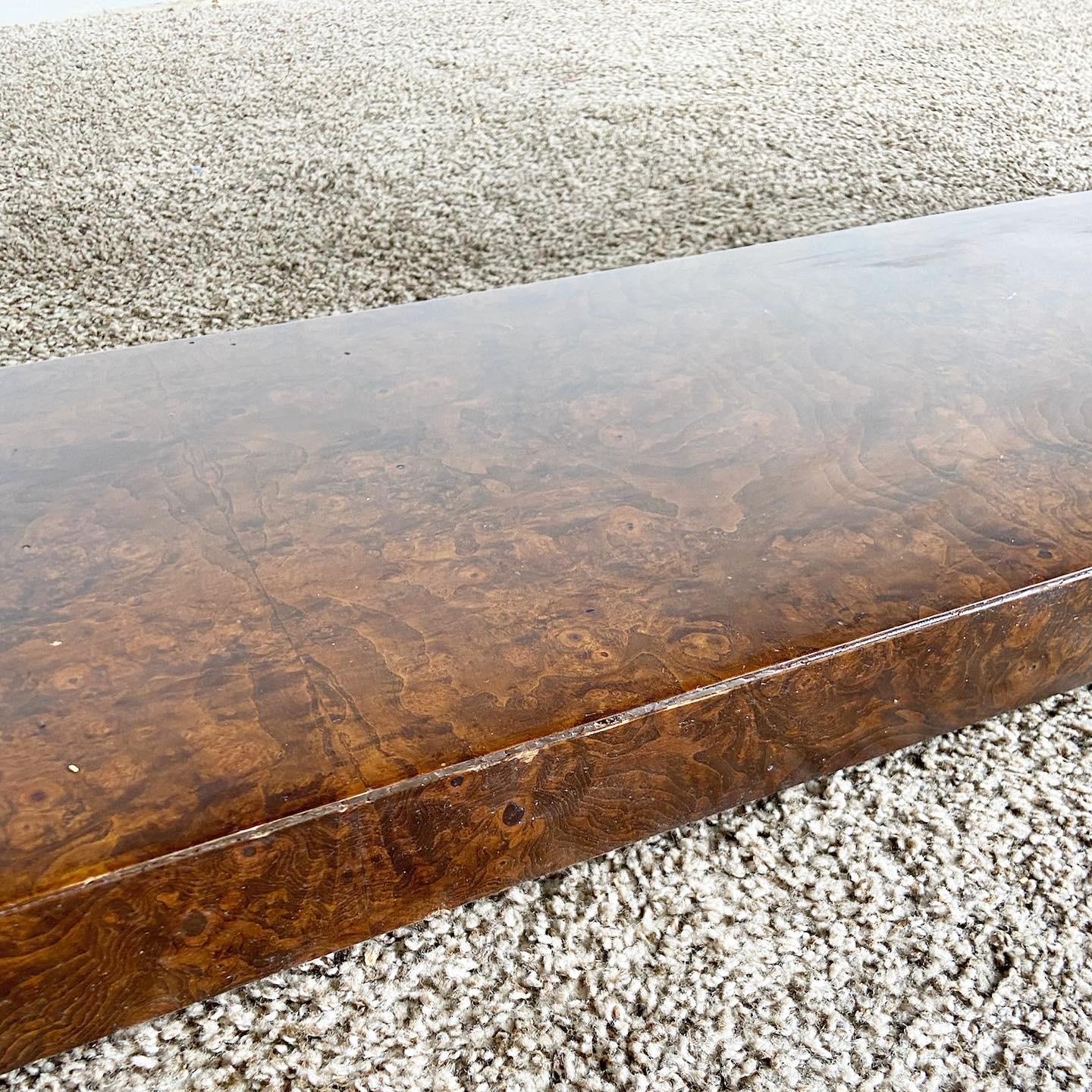 Regency Burl Wood Veneer Three Tier Console Table by Century Furniture For Sale 5