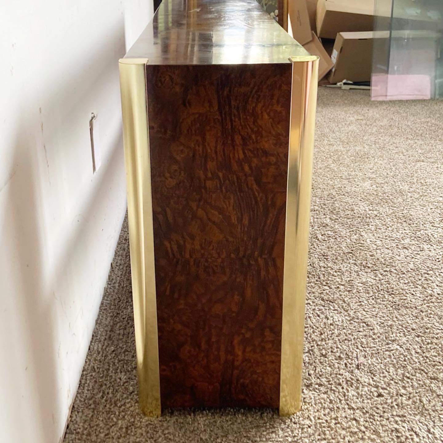 Regency Burl Wood Veneer Three Tier Console Table by Century Furniture For Sale 1