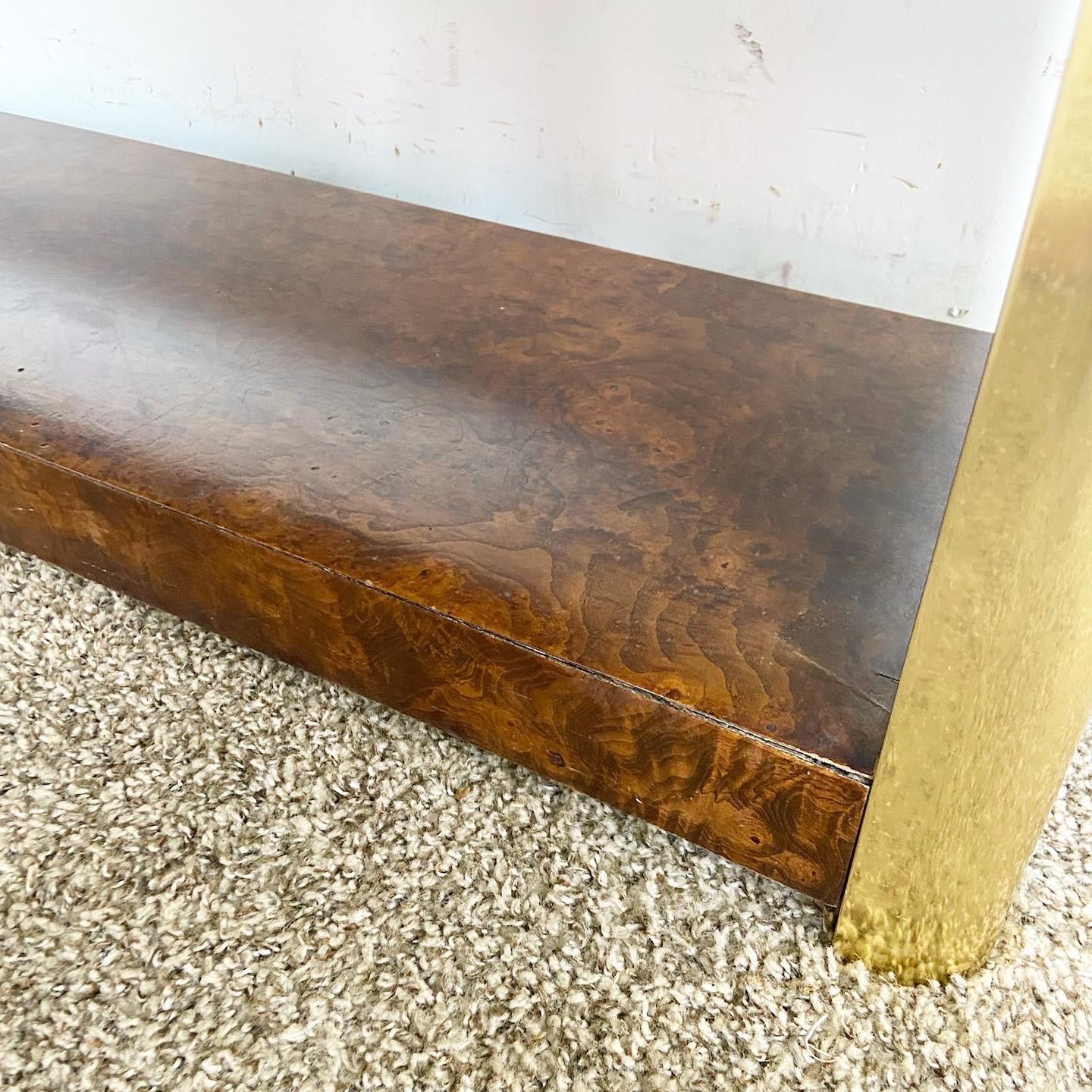 Regency Burl Wood Veneer Three Tier Console Table by Century Furniture For Sale 3