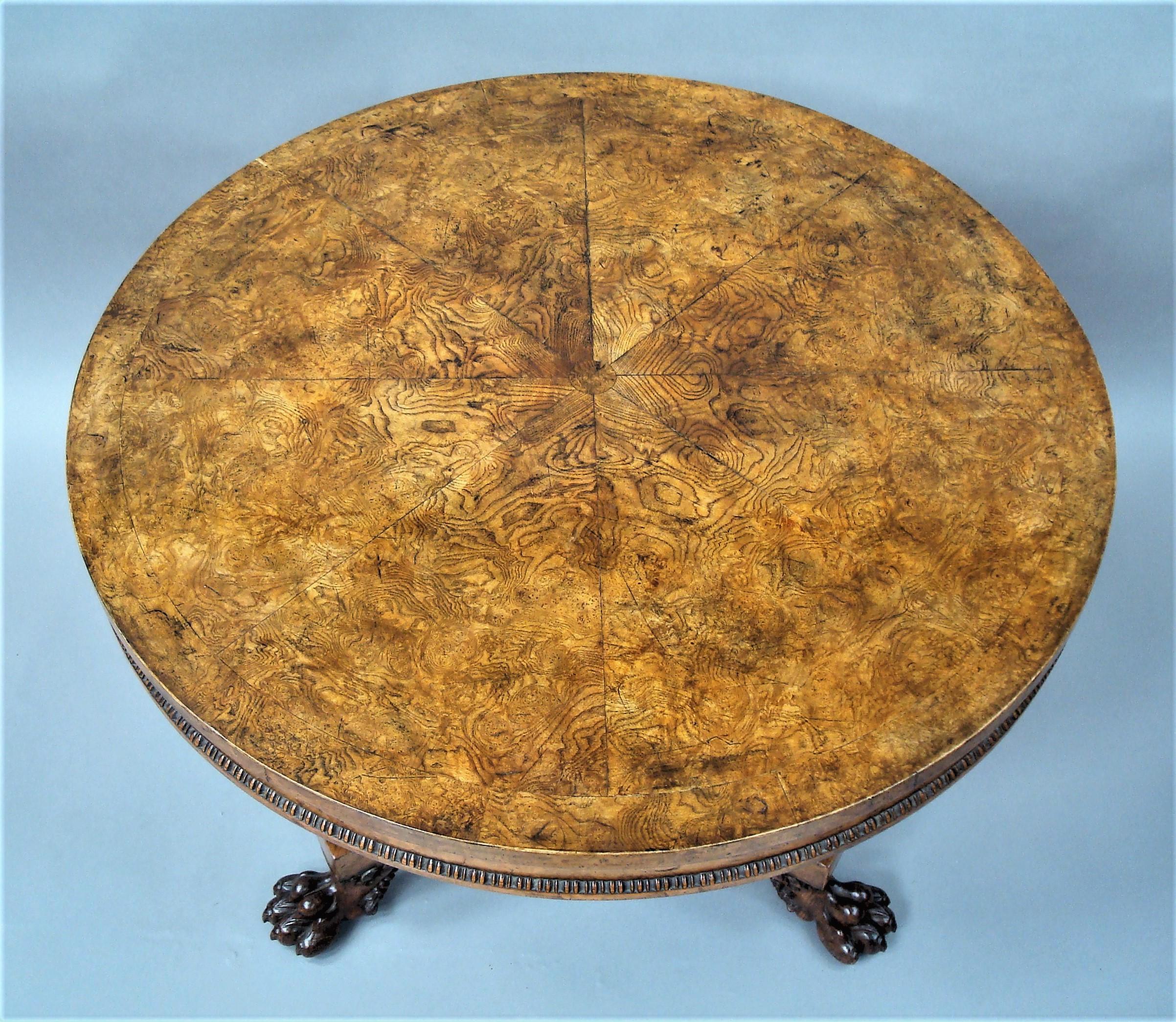 Regency Burr Ash, Elm and Oak Centre Table In Good Condition For Sale In Moreton-in-Marsh, Gloucestershire