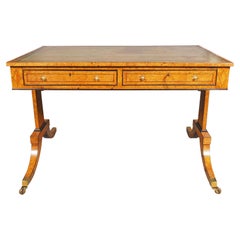 Regency Burr Elm and Ebonized Writing Table