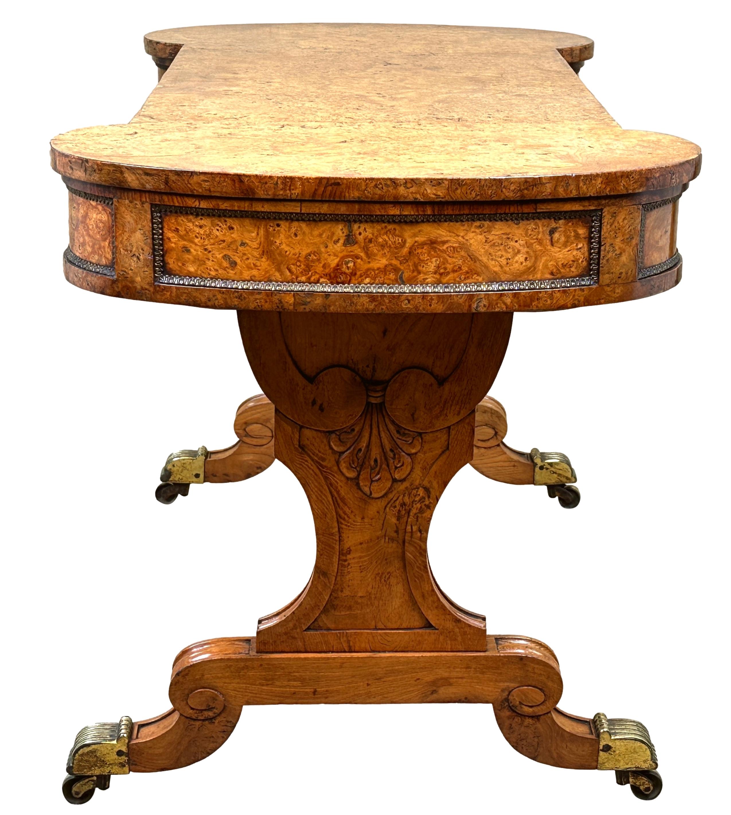 Regency Burr Elm Library Table For Sale 3