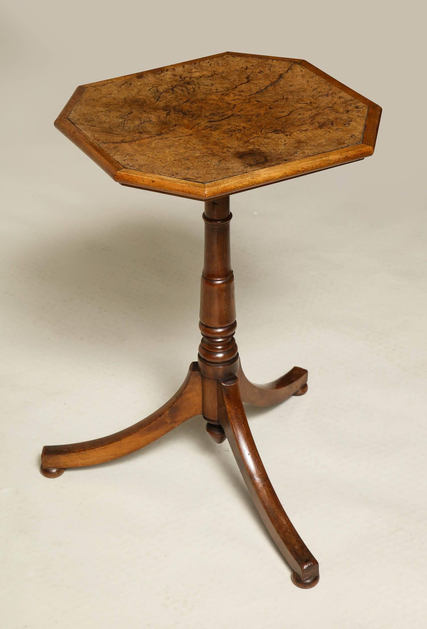 19th Century Regency Burr Oak and Yew Wood Table