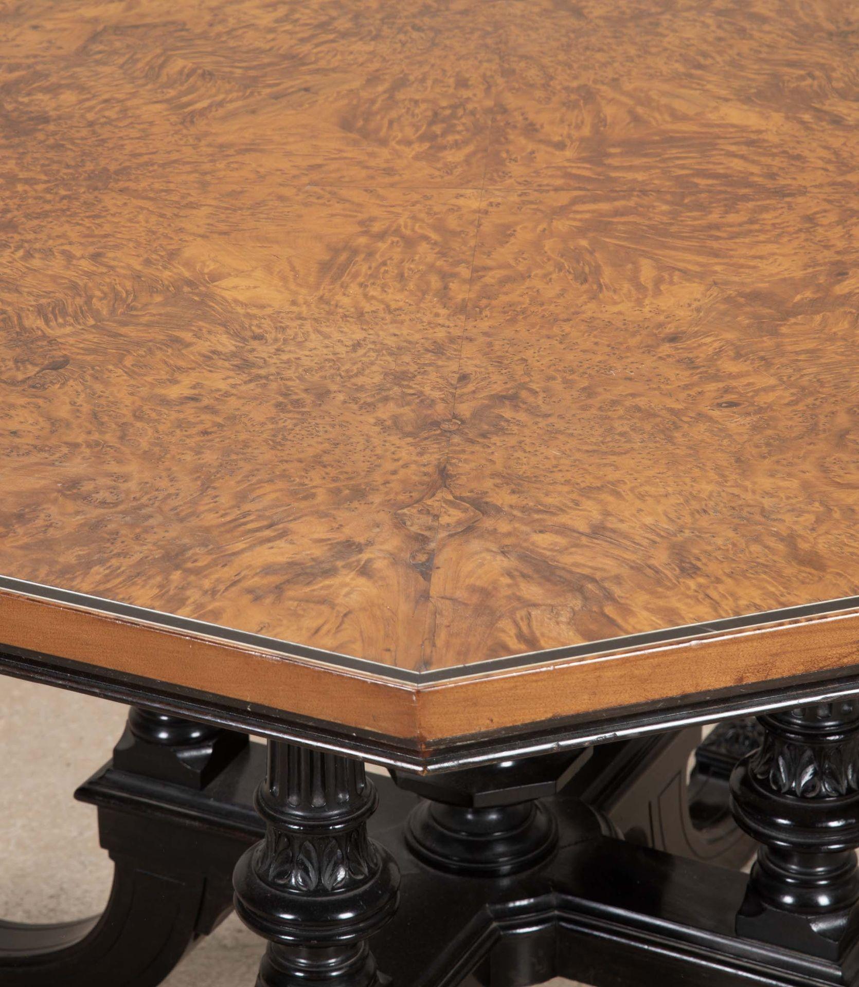 Regency Burr Oak Octaganol Segmented Occasional Table For Sale 1