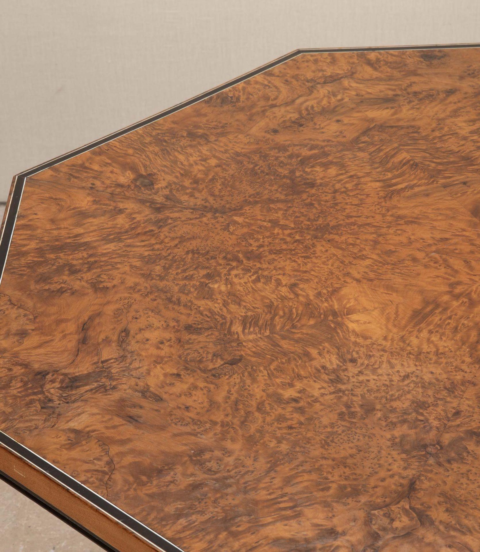 Regency Burr Oak Octaganol Segmented Occasional Table For Sale 3