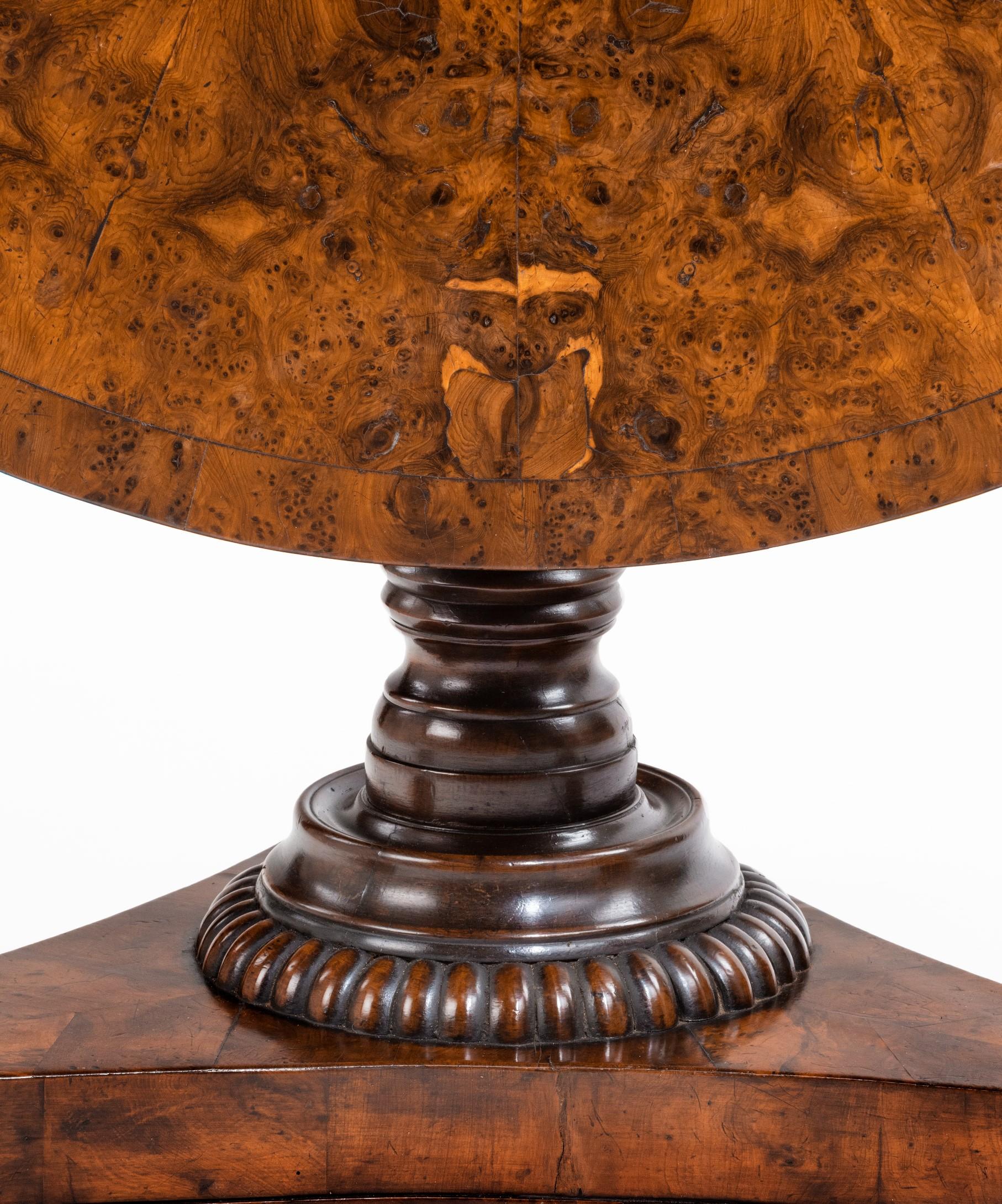 19th Century Regency Burr Yew Veneered Centre Table For Sale