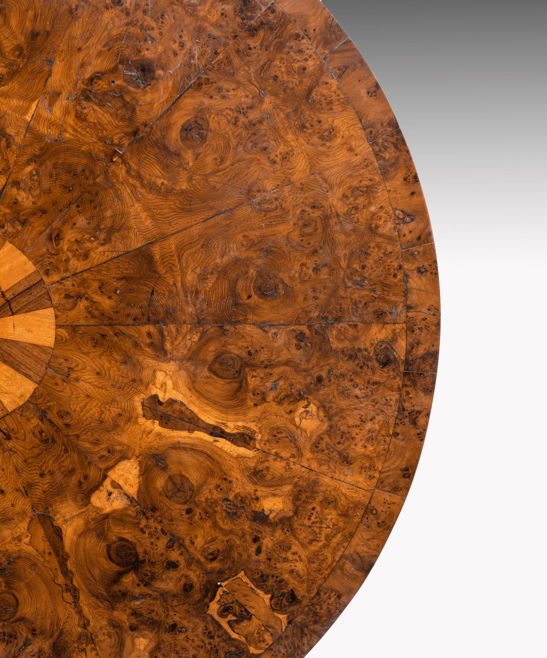 Regency Burr Yew Veneered Centre Table For Sale 4