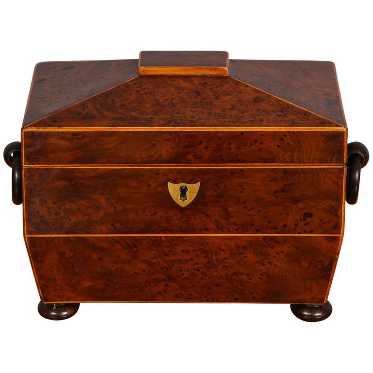 Regency Burr Yew Wood Tea Caddy At 1stdibs In Fine British Homes And Restaurants Guests Select Tea From Lidded Chests Much Like Our Replica Victorian Antique Caddy