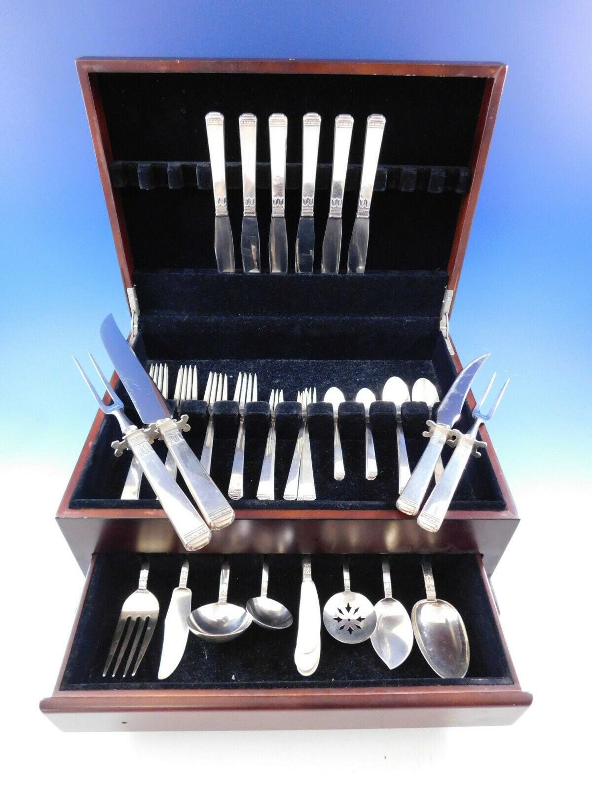 Regency by Lunt sterling silver flatware set, 53 pieces. Great starter set! This set includes:

6 knives, 8 7/8