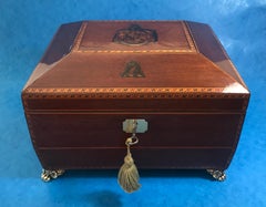 Regency circa 1820 Boxwood Inlaid Mahogany Box
