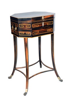 Regency Calamander Tea Caddy Table Or Teapoy