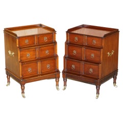 PAIR OF REGENCY WATERFALL HARDWOOD SIDE TABLE SIZED CHEST OF DRAWERS DRINKS ETc