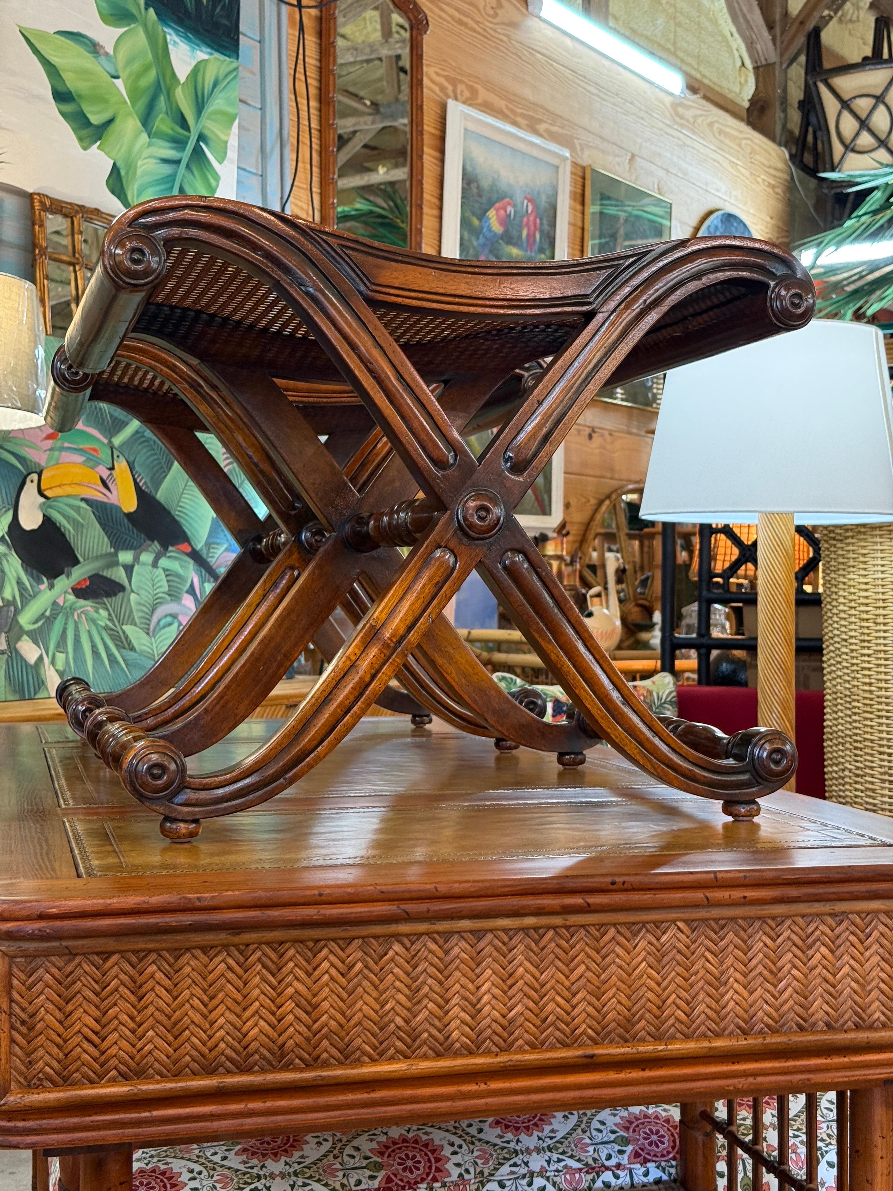 Regency Campaign-Style X-Base Cane Stools in the Manner of Gillows of Lancaster- For Sale 11
