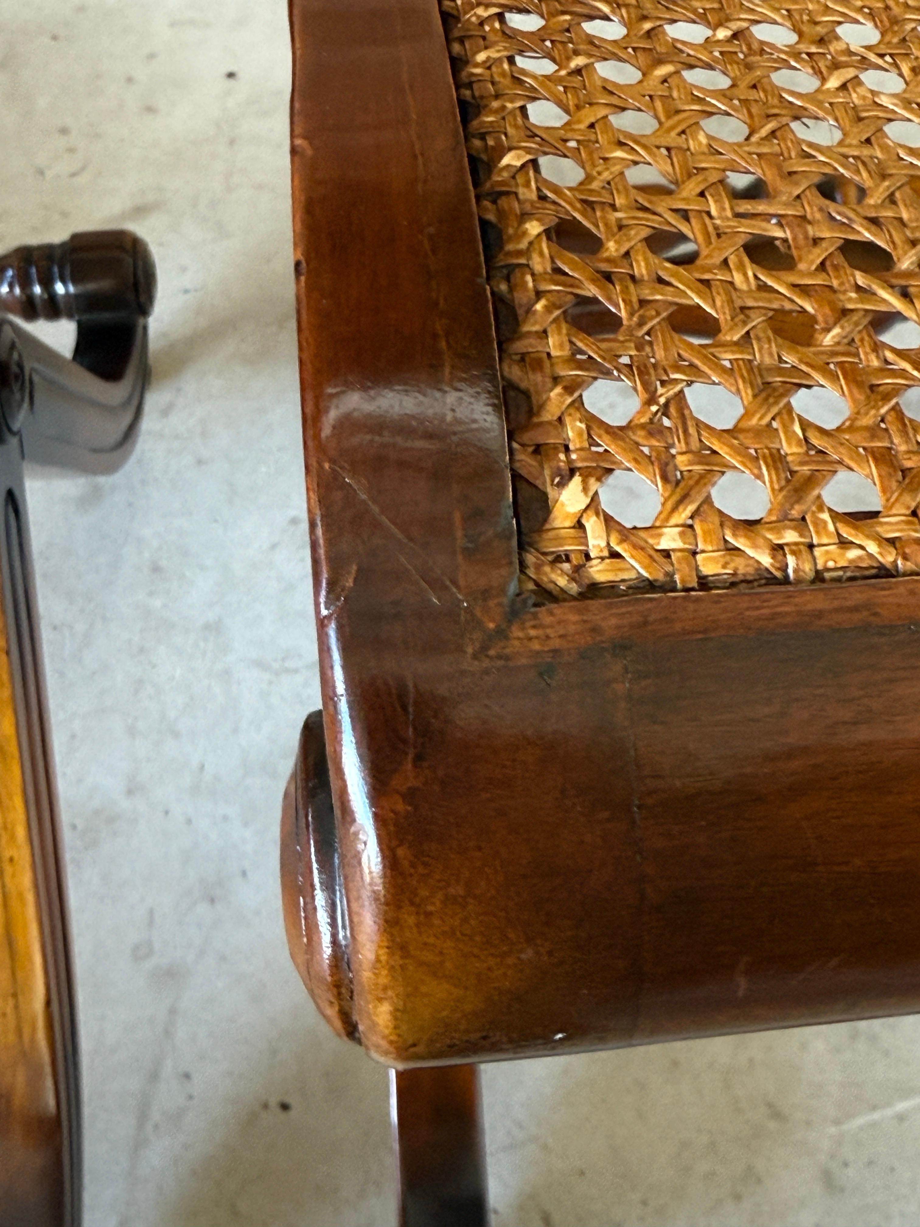 Unknown Regency Campaign-Style X-Base Cane Stools in the Manner of Gillows of Lancaster- For Sale