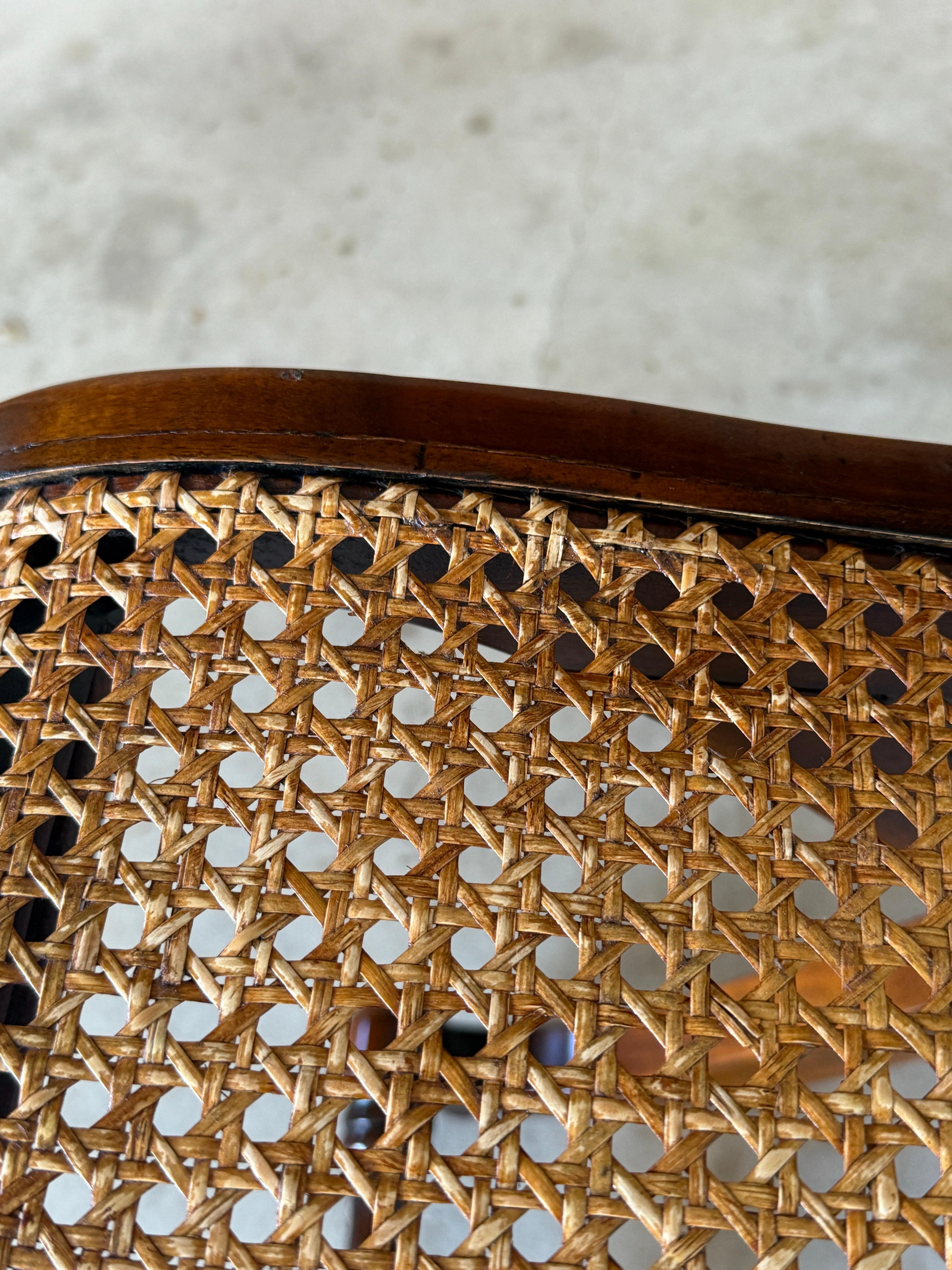 20th Century Regency Campaign-Style X-Base Cane Stools in the Manner of Gillows of Lancaster- For Sale