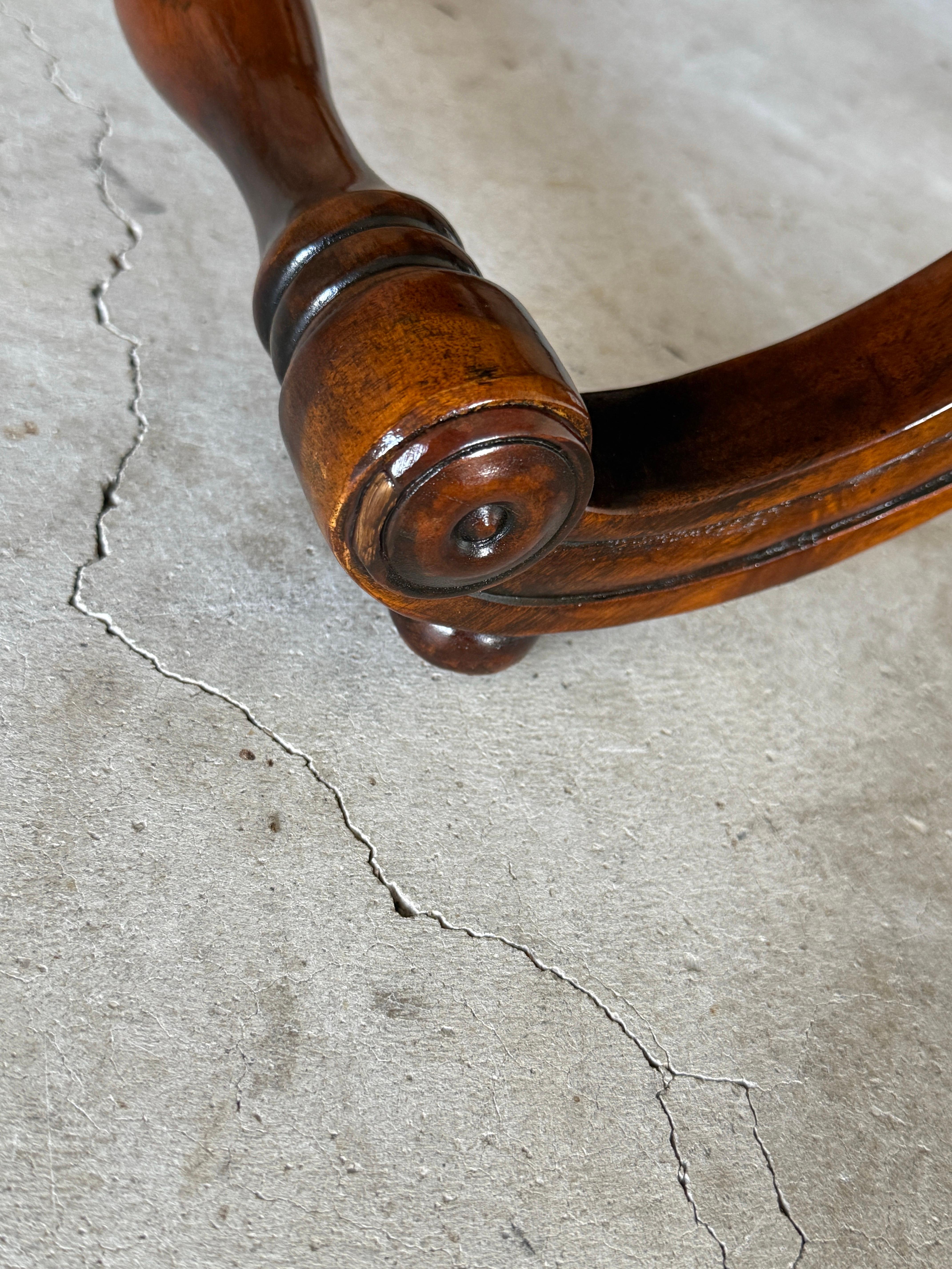 Hardwood Regency Campaign-Style X-Base Cane Stools in the Manner of Gillows of Lancaster- For Sale