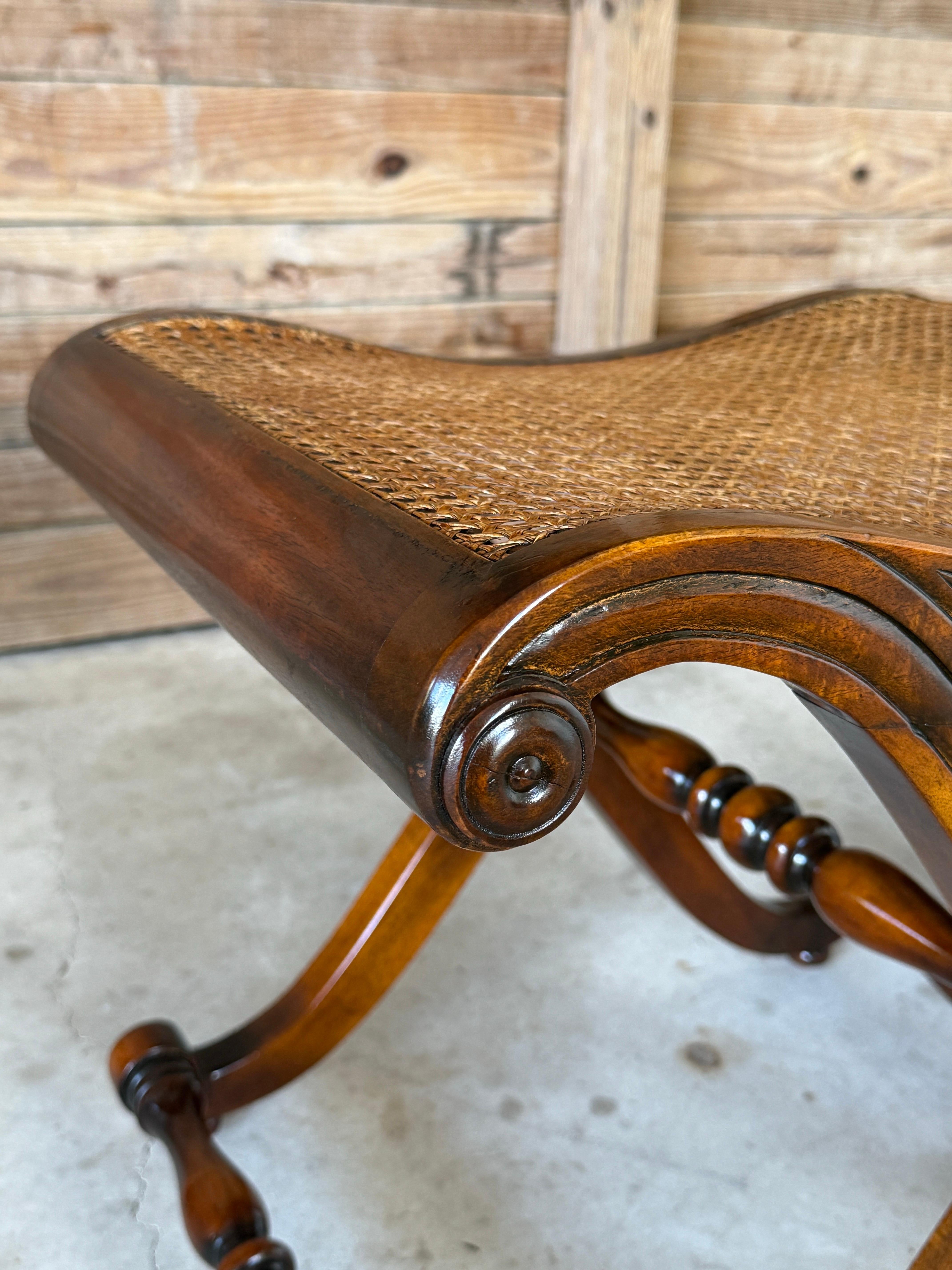 Regency Campaign-Style X-Base Cane Stools in the Manner of Gillows of Lancaster- For Sale 1