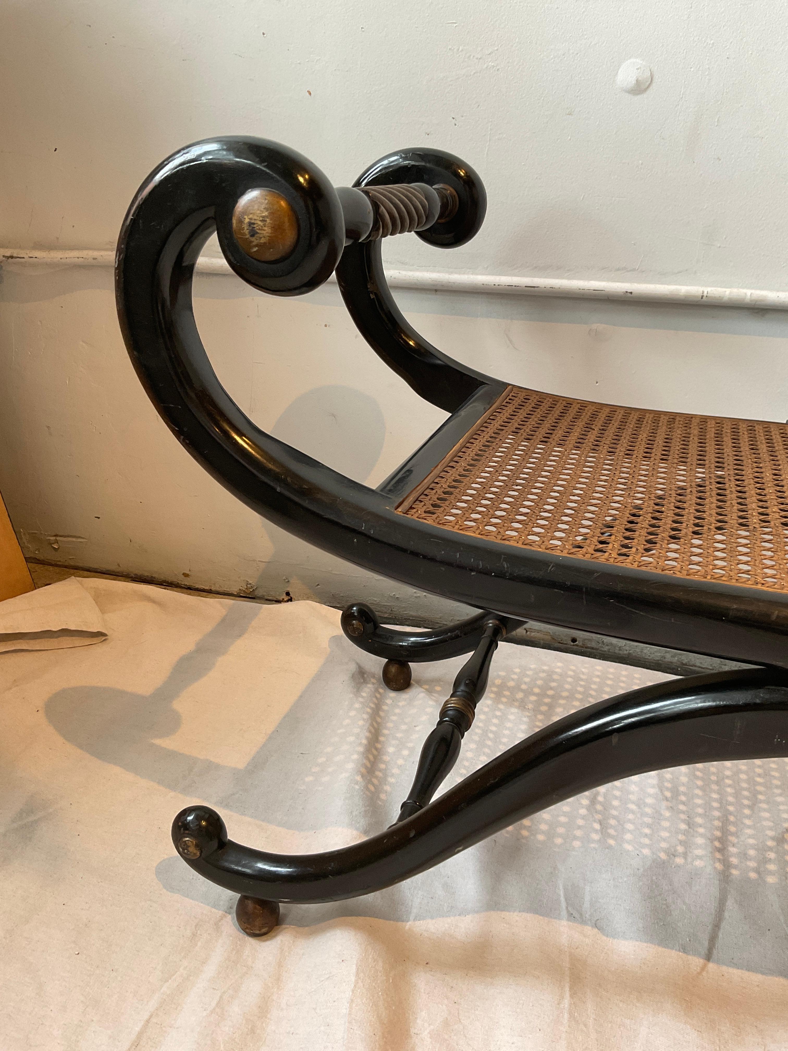 Regency Caned Bench For Sale 5