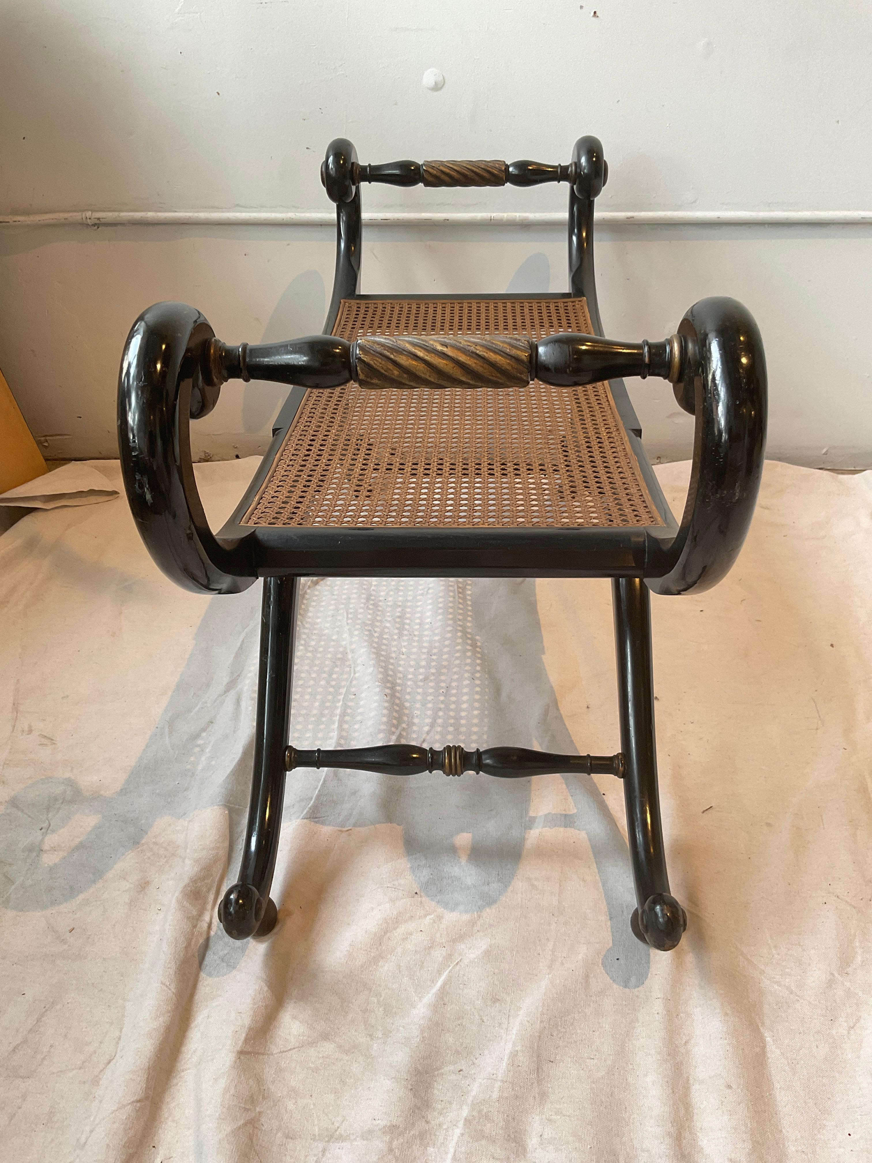 Regency Caned Bench For Sale 3