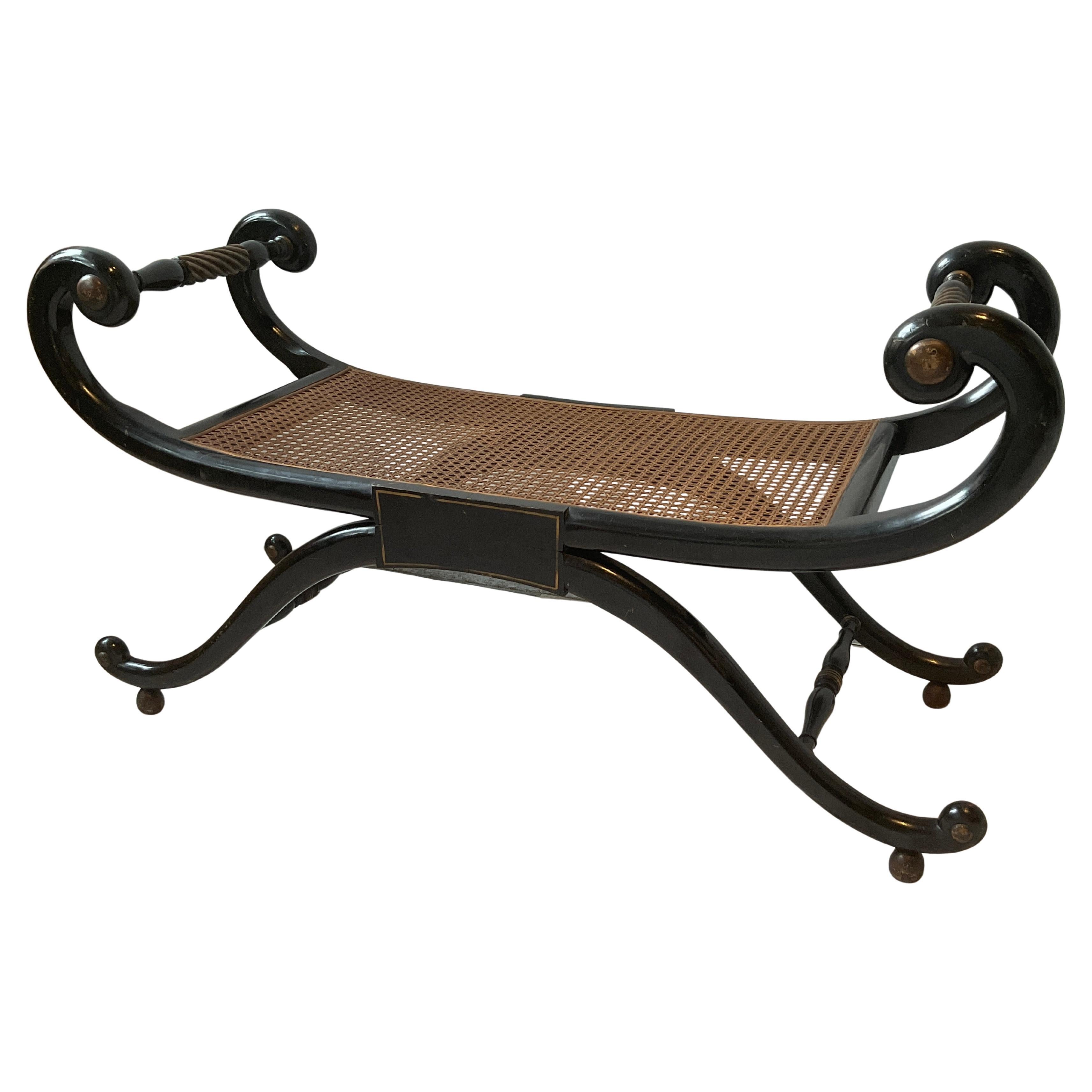 Regency Caned Bench For Sale