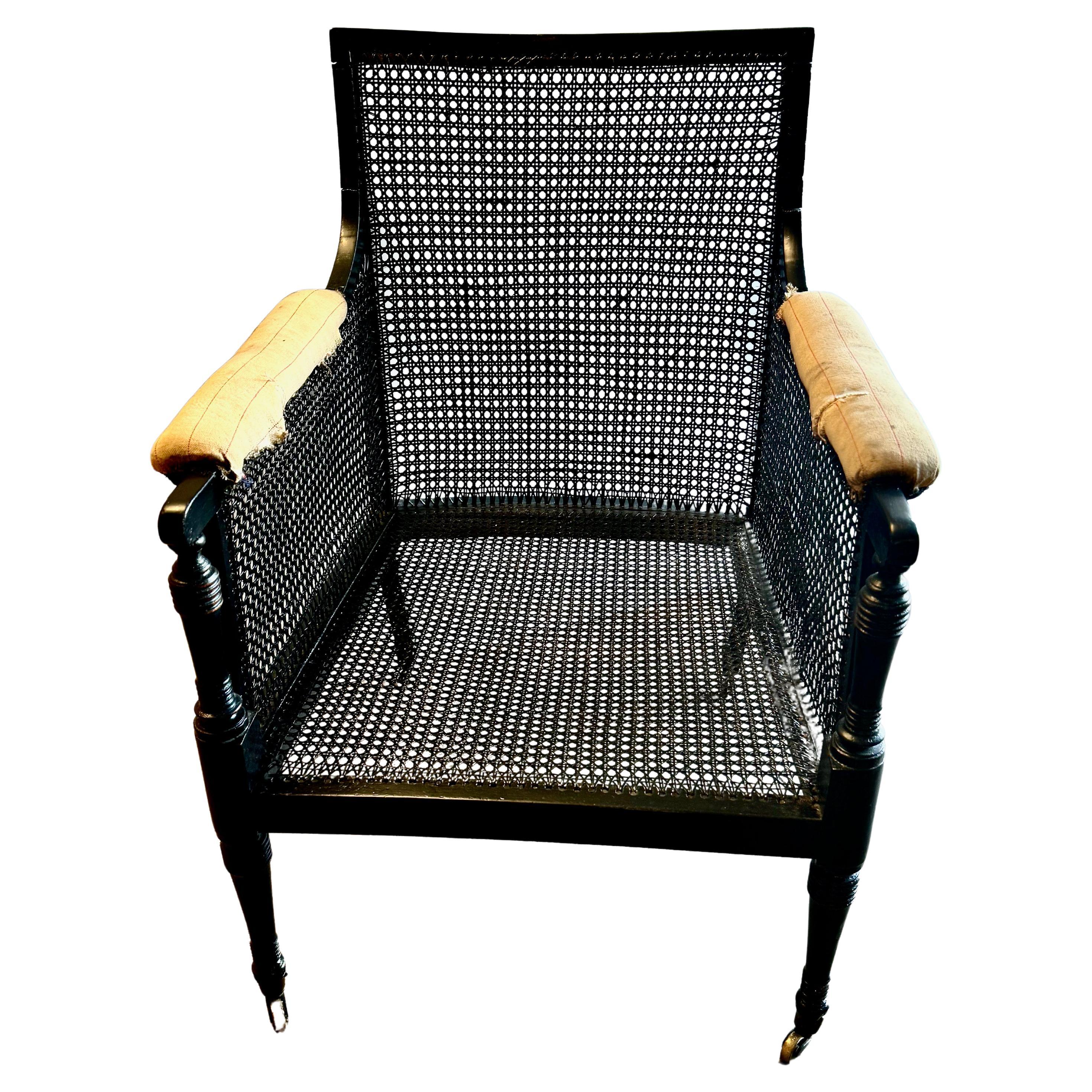 Anglais Regency Caned Library Chair, c. 1800-1810 en vente