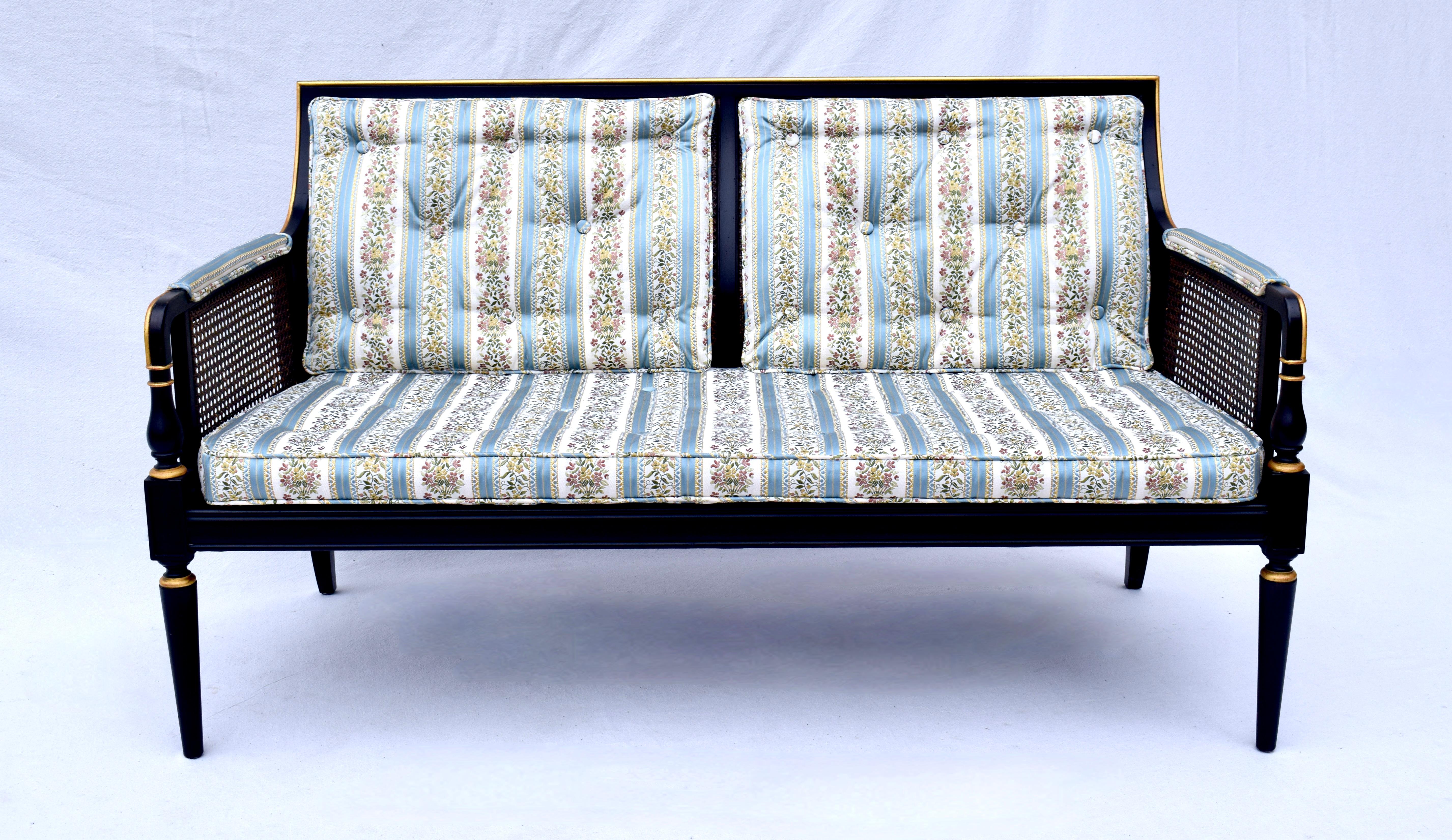 Regency-Sessel aus Schilfrohr von Baker Furniture (Bestickt) im Angebot