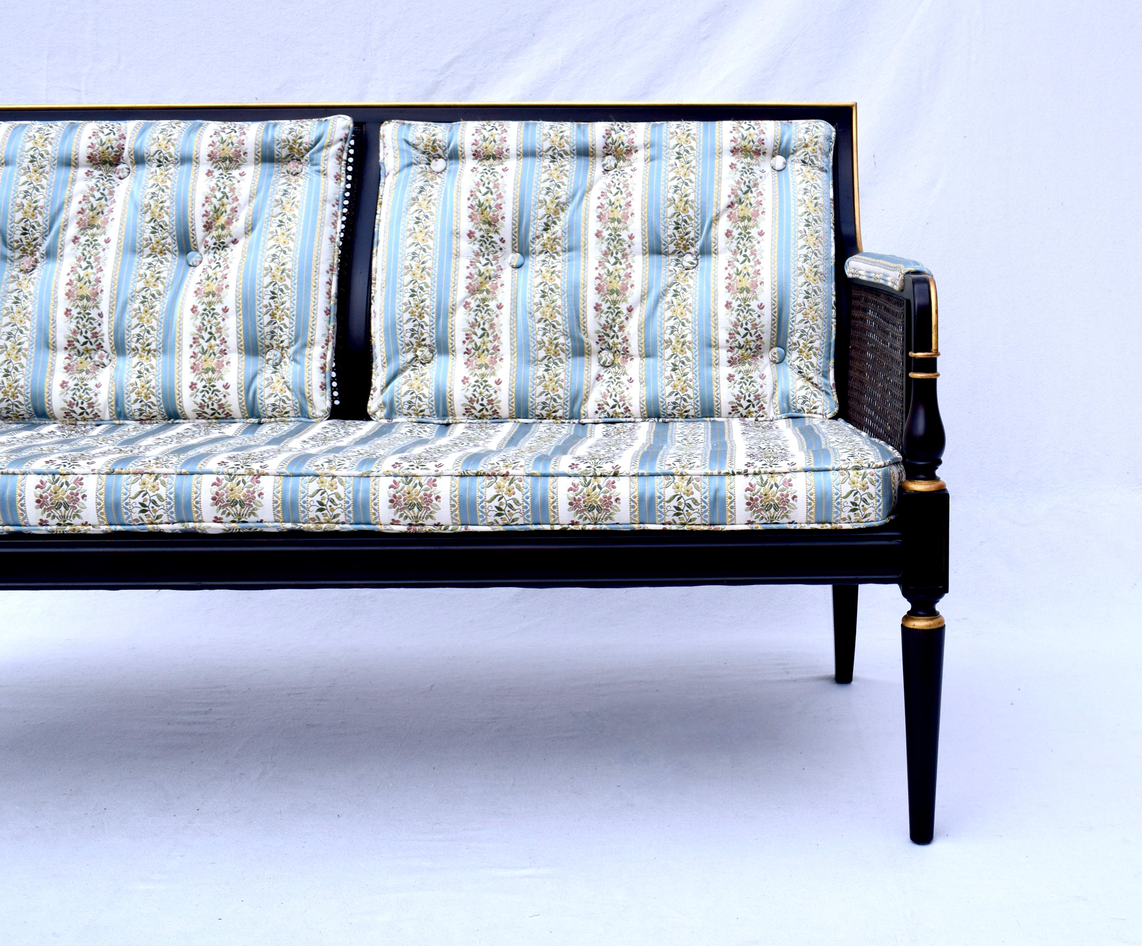 Regency Caned Settee by Baker Furniture For Sale 2