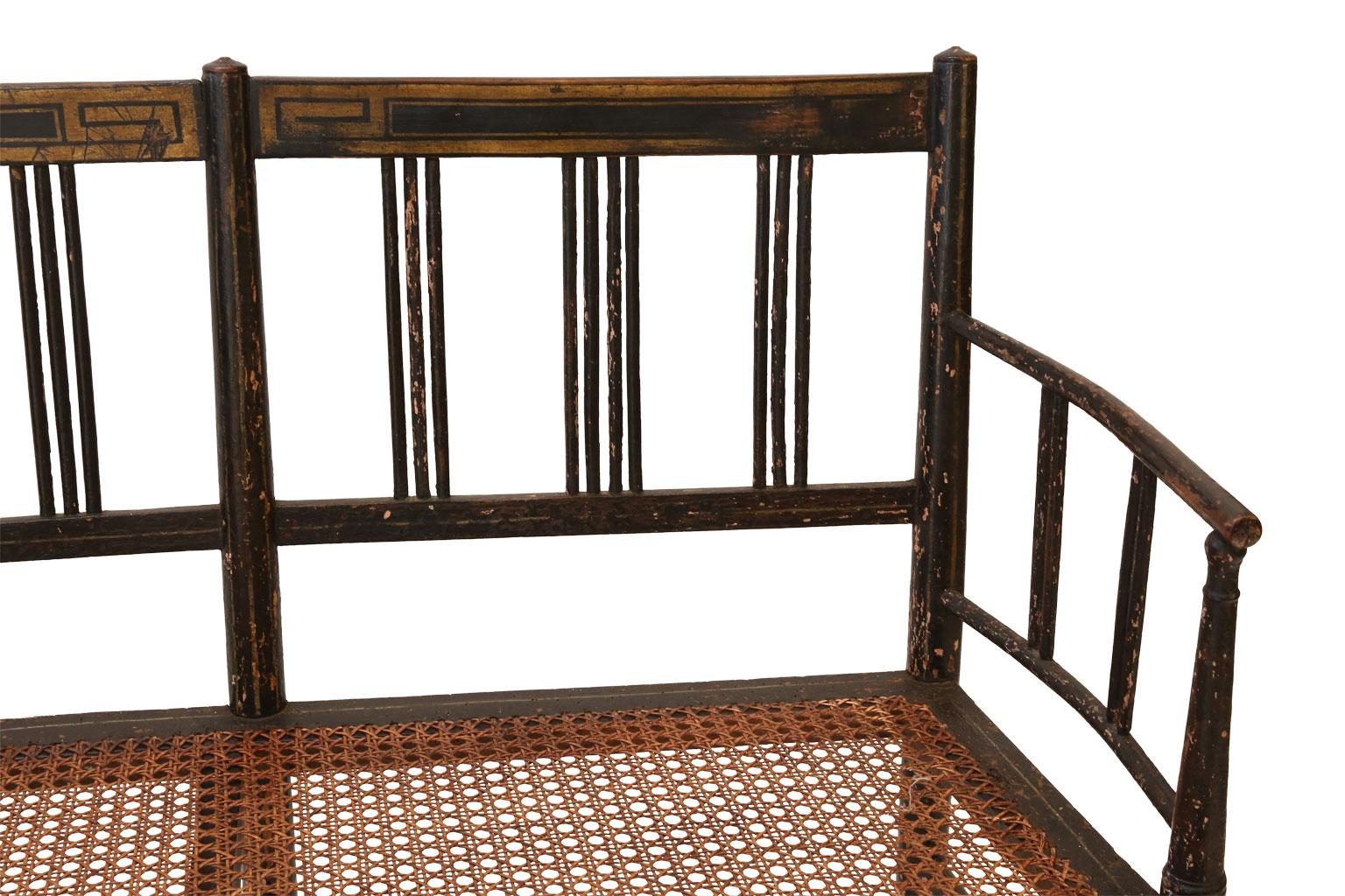 English Regency Caned Settee 2