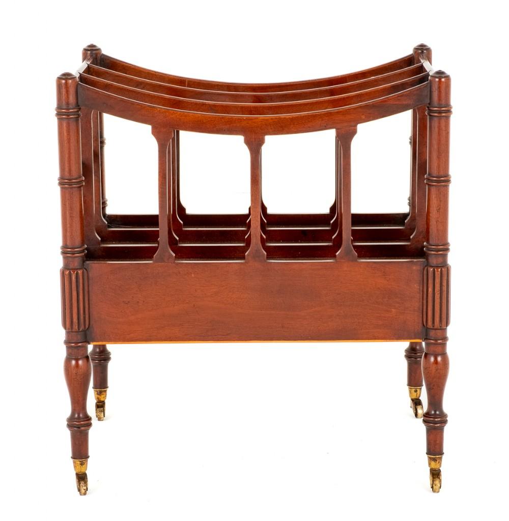 Late 20th Century Regency Canterbury Antique Book Stand Period Mahogany For Sale